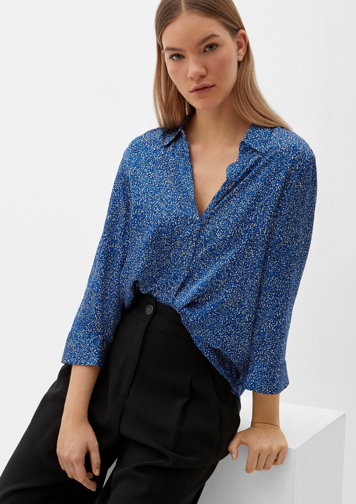 Blouse with dropped shoulders - royal blue