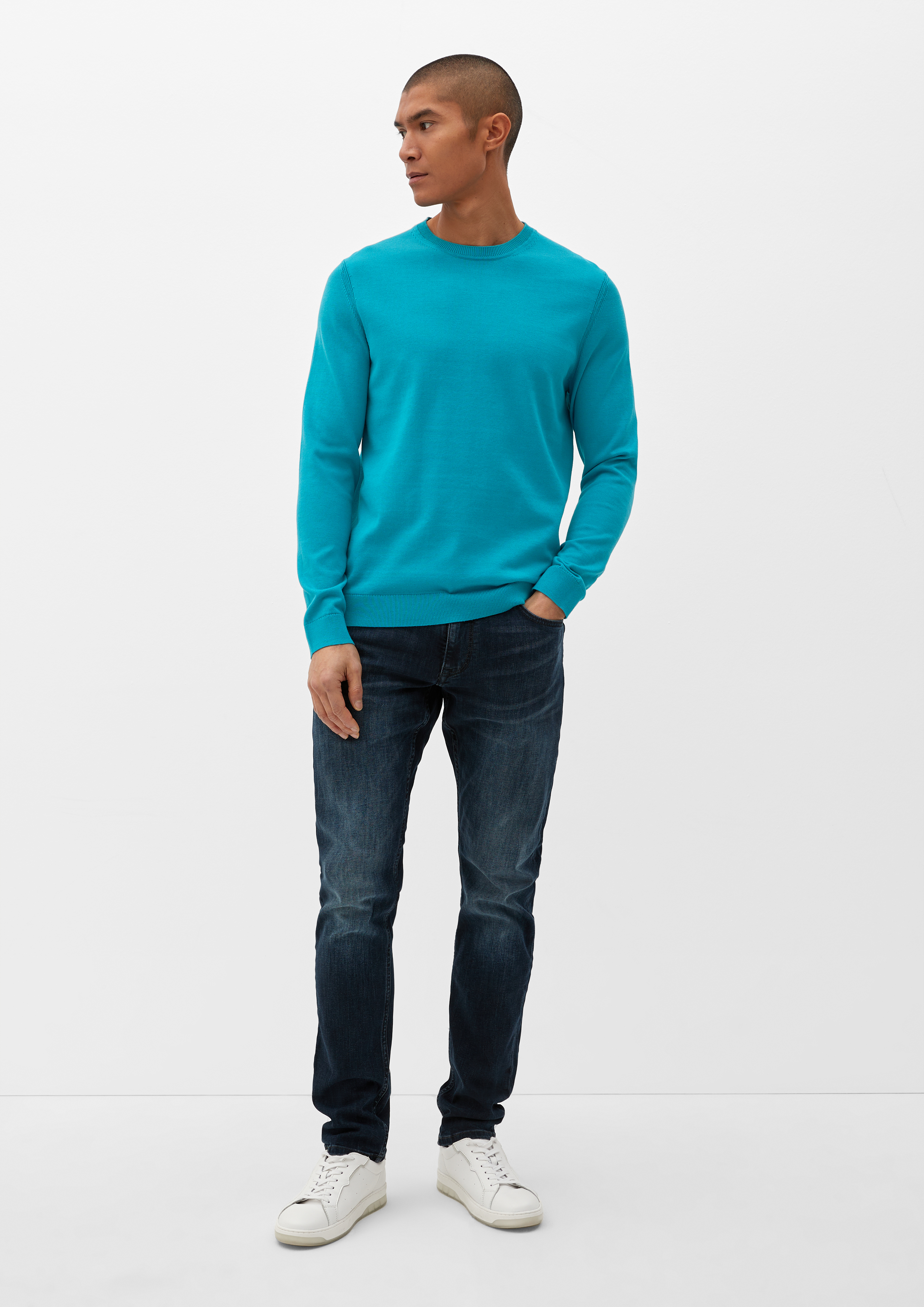 Fine knit cotton jumper deep blue s.Oliver