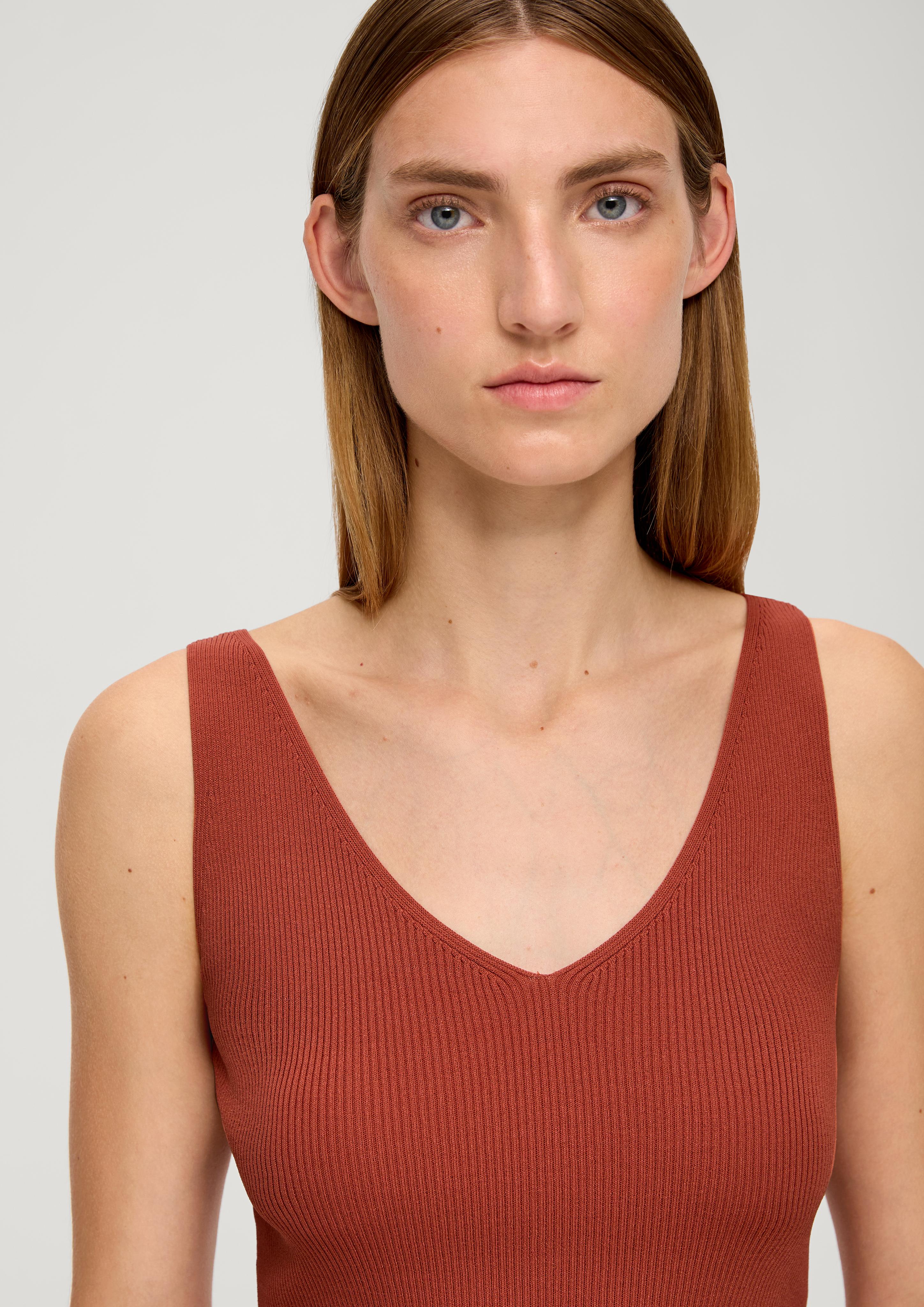 Stricktop aus Viskosemix - terrakotta | s.Oliver