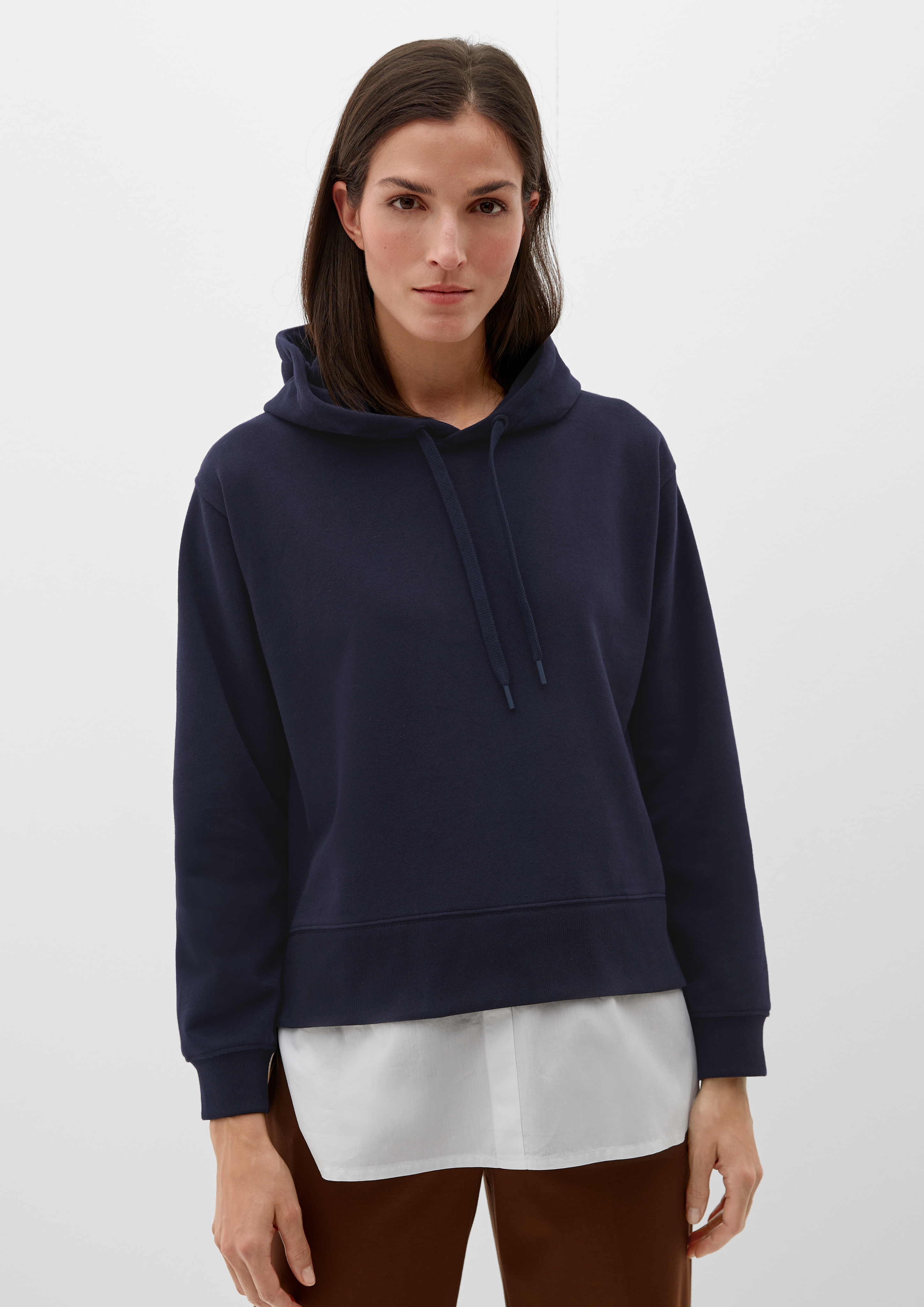 Sweatshirt in Layering-Optik navy 