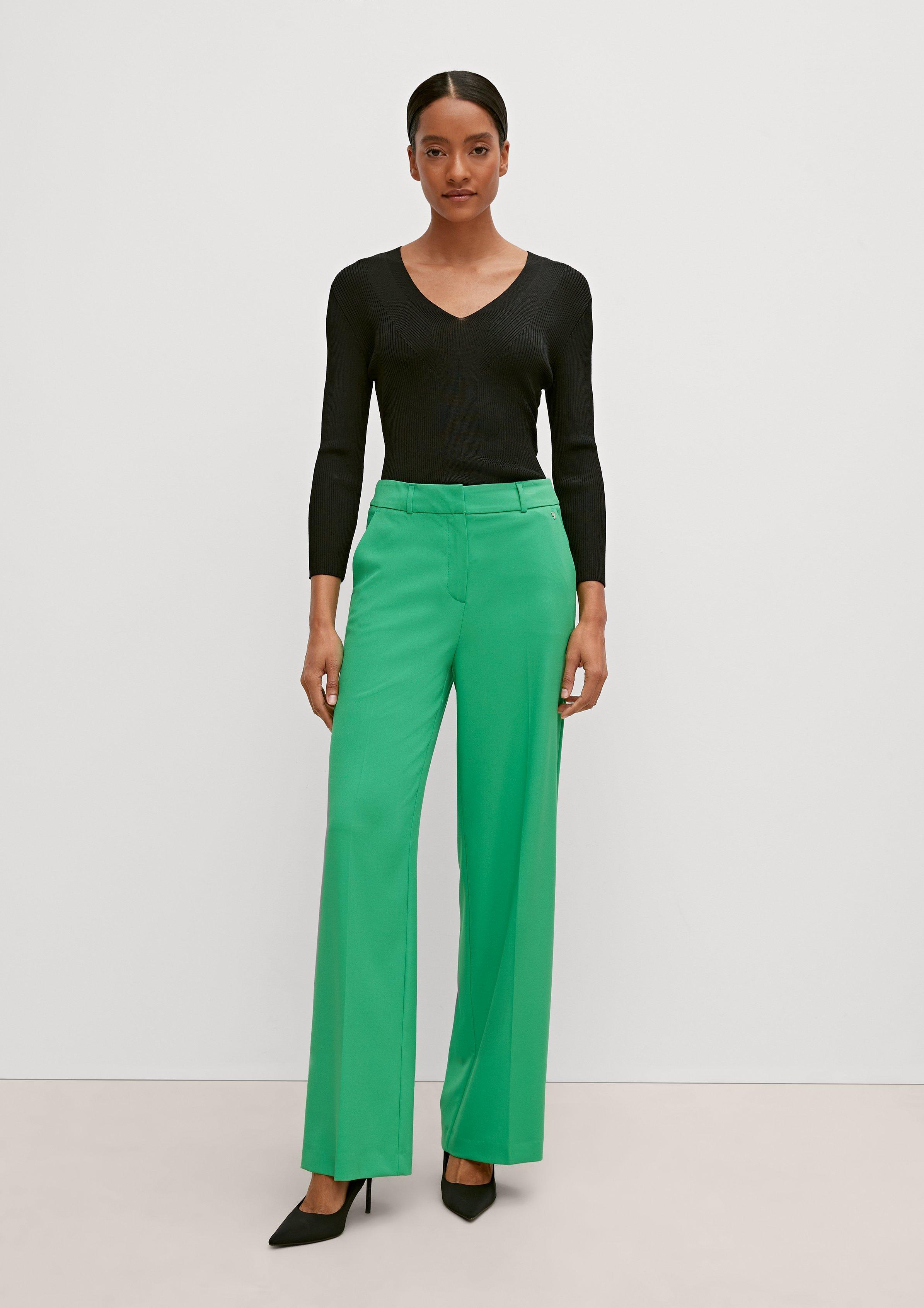 Zara green cheap wide leg trousers