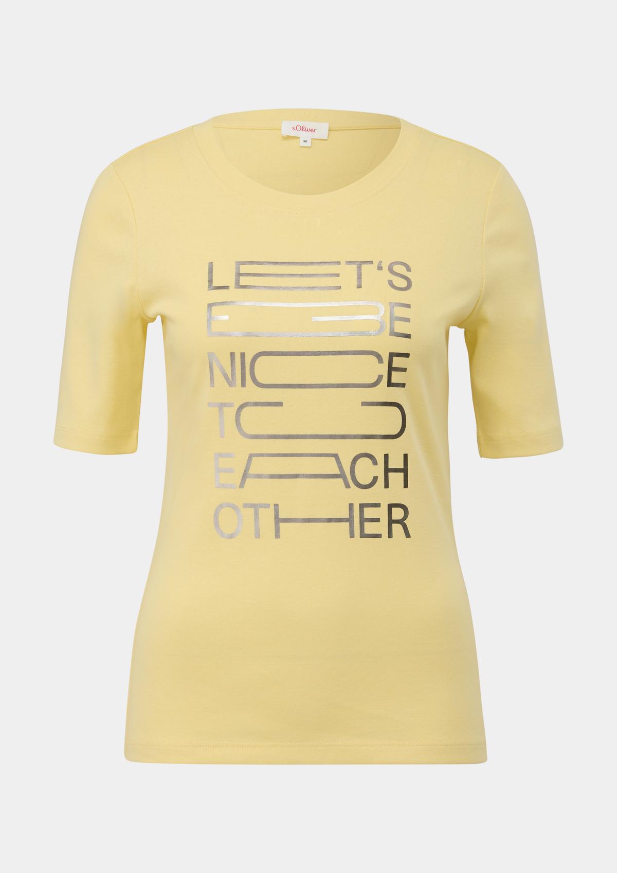 s.Oliver T-shirt en coton rehaussé d’un imprimé à effet