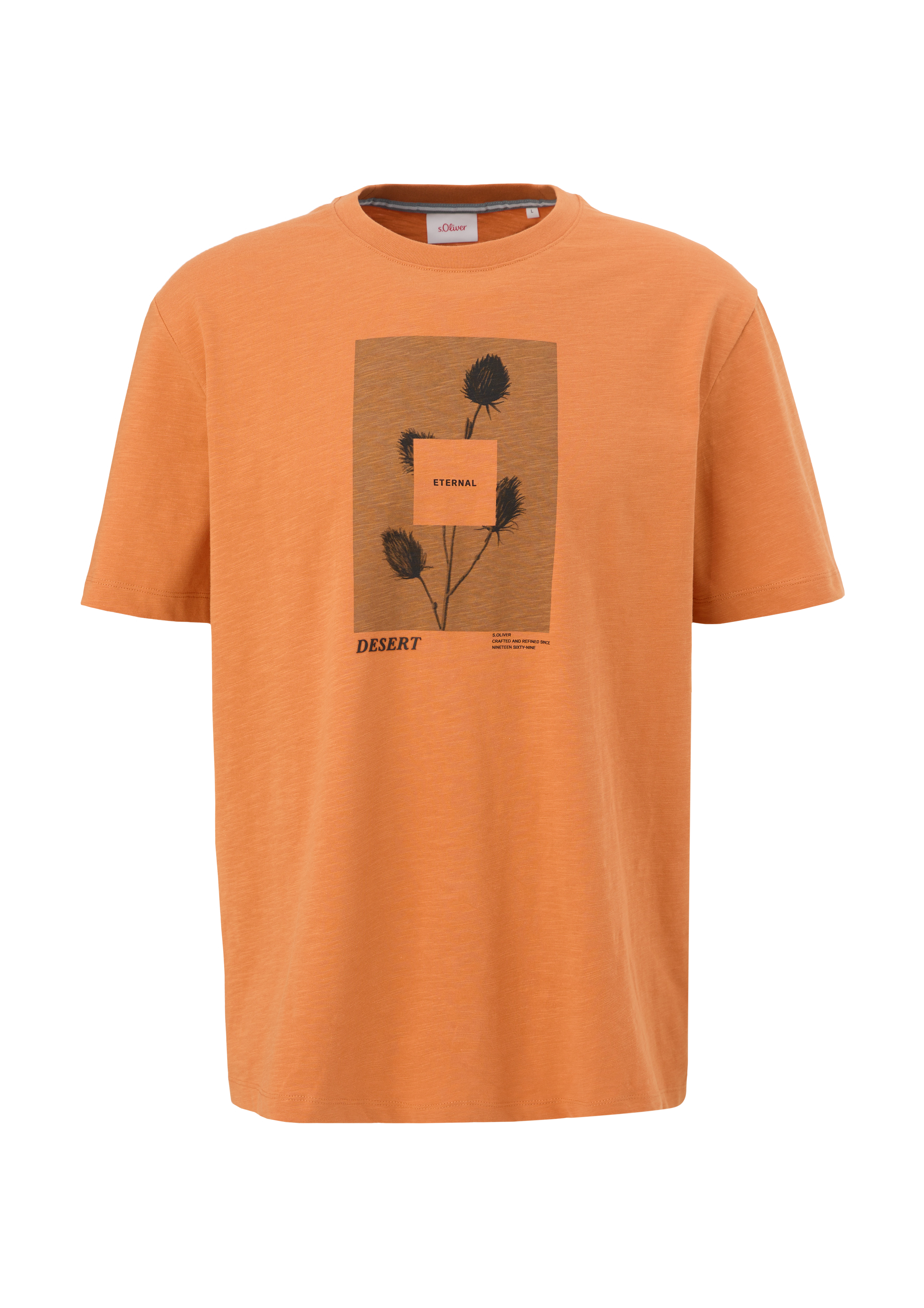 s.Oliver - T-Shirt mit Frontprint, Herren, Orange