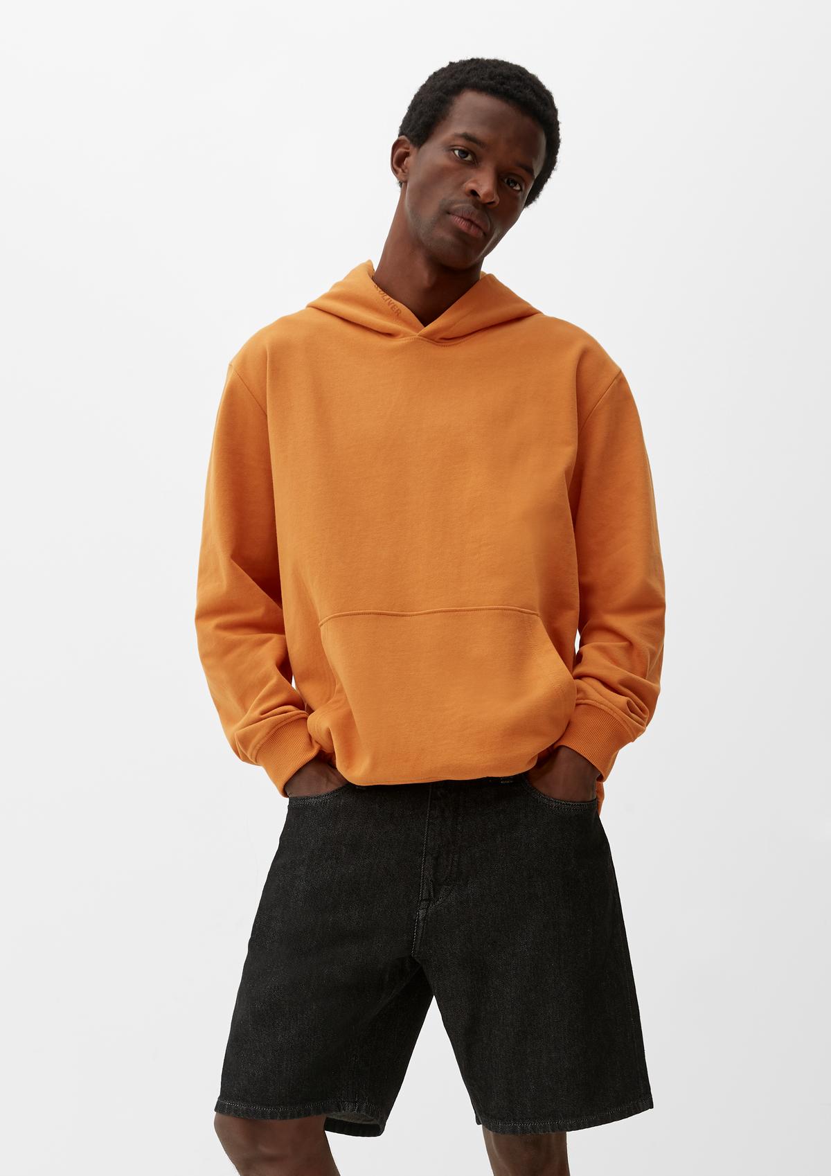 Hoodie mit gummiertem Print - orange | Sweatshirts