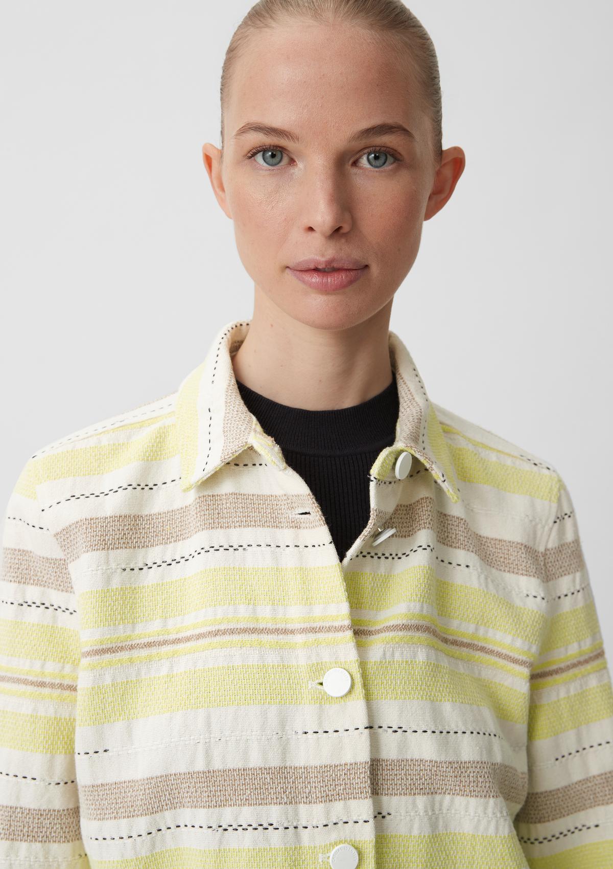 comma Jacket with a striped pattern