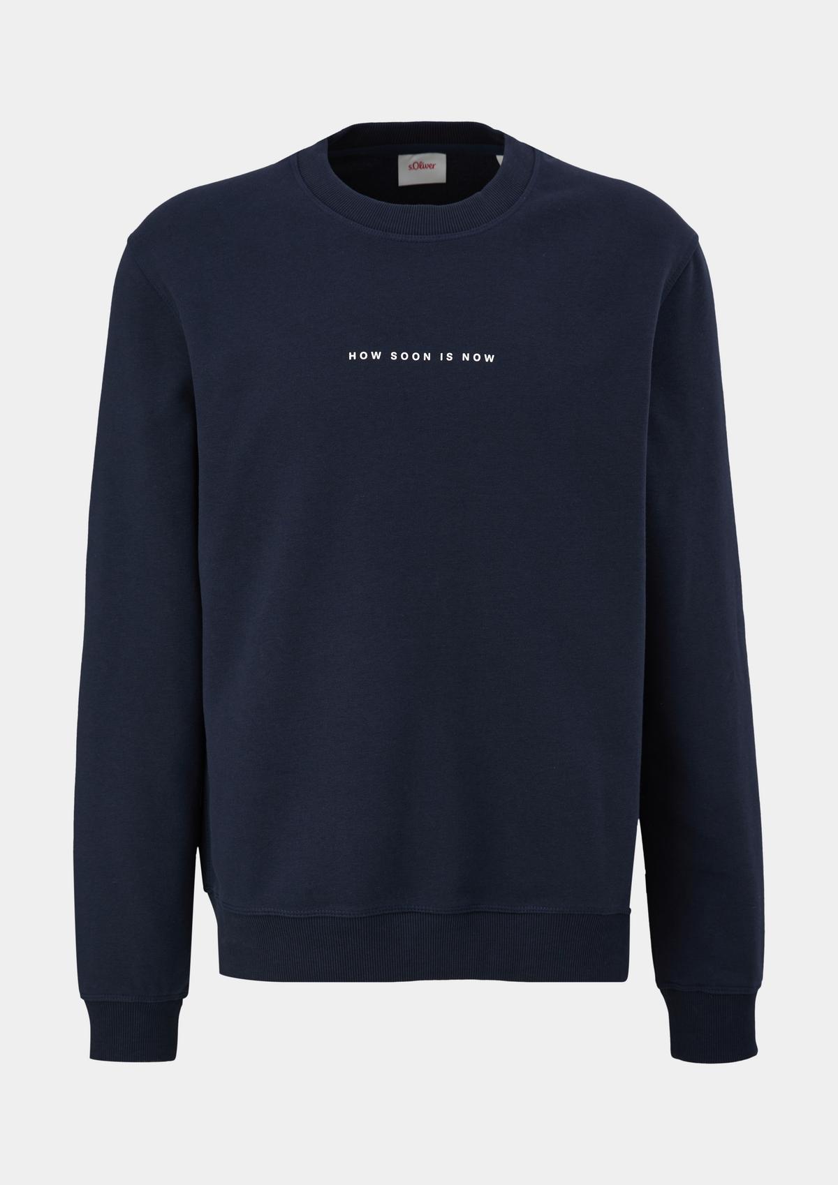navy front Sweatshirt with a - print