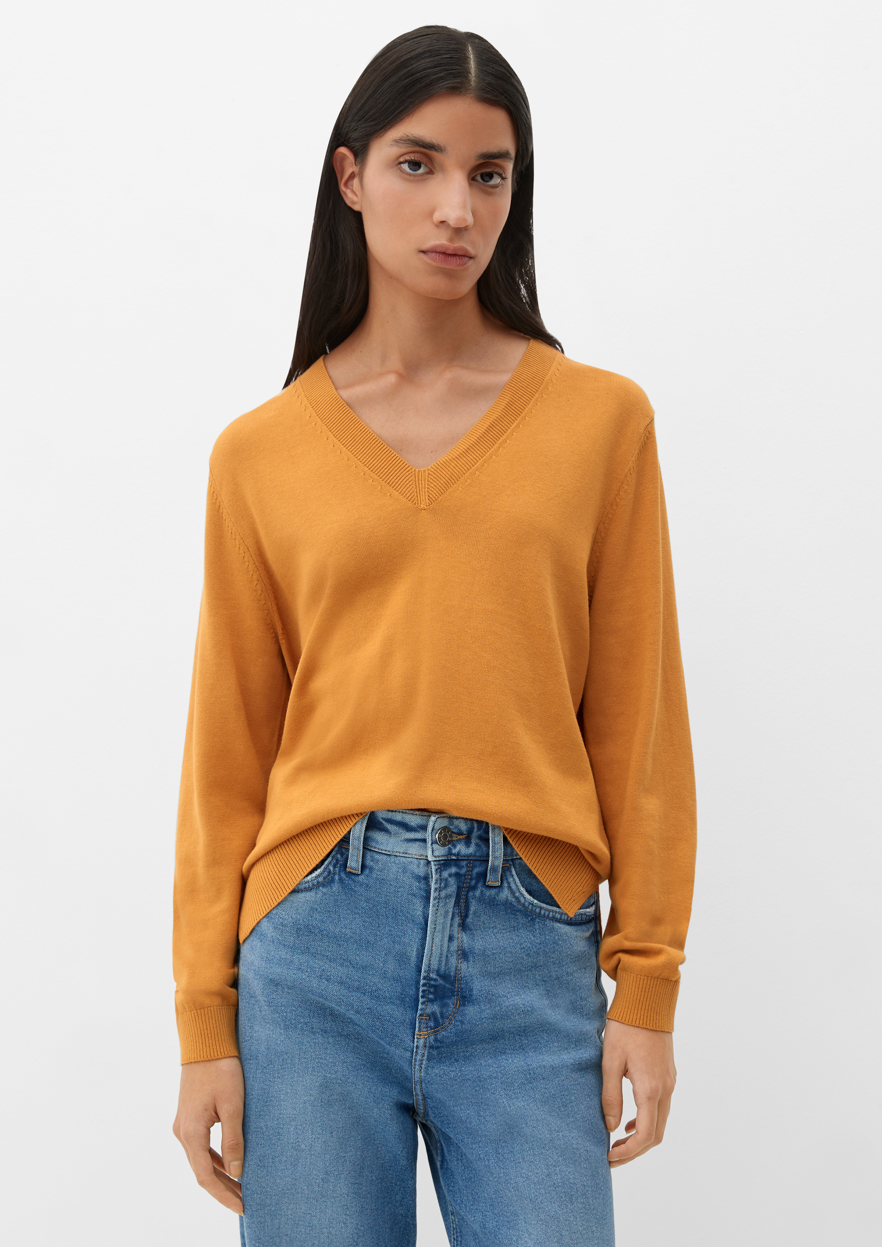 Mustard yellow on sale v neck sweater