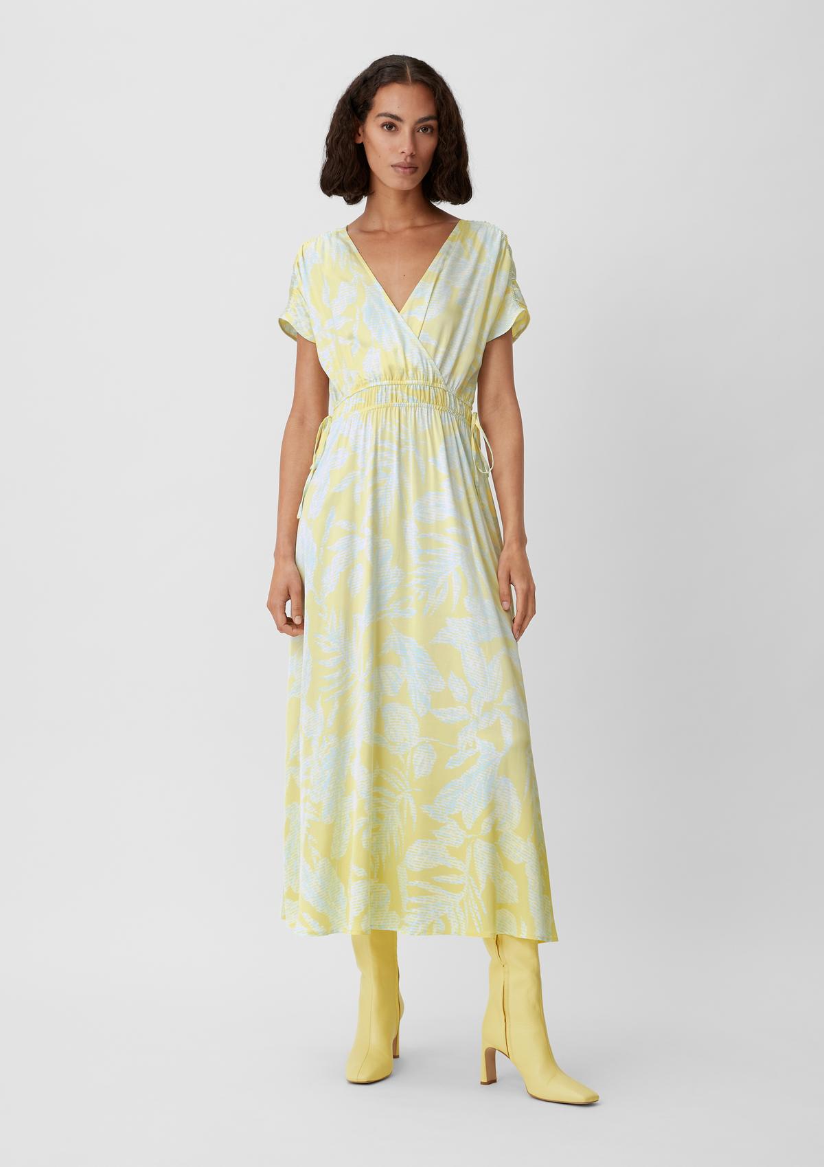 comma Satin dress with gathers