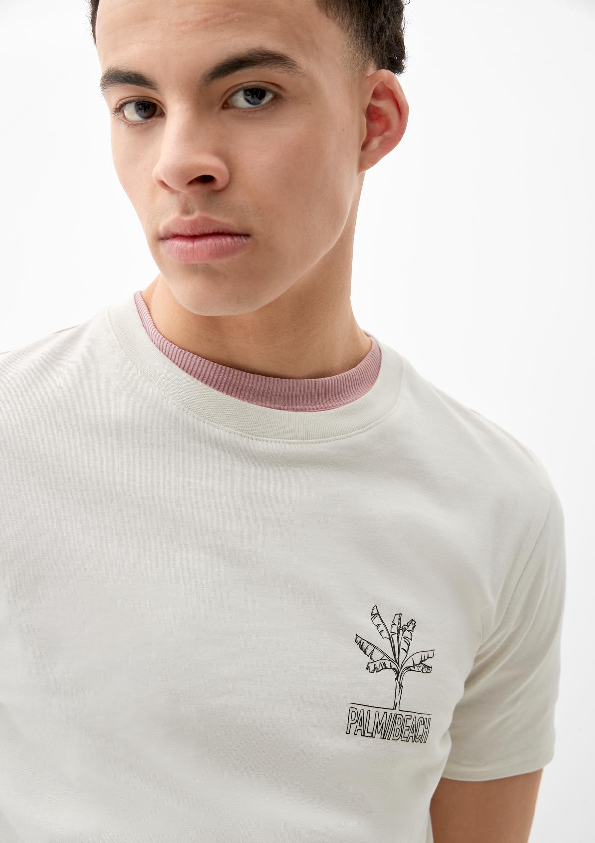 s.Oliver Regular : t-shirt en coton à imprimé au dos