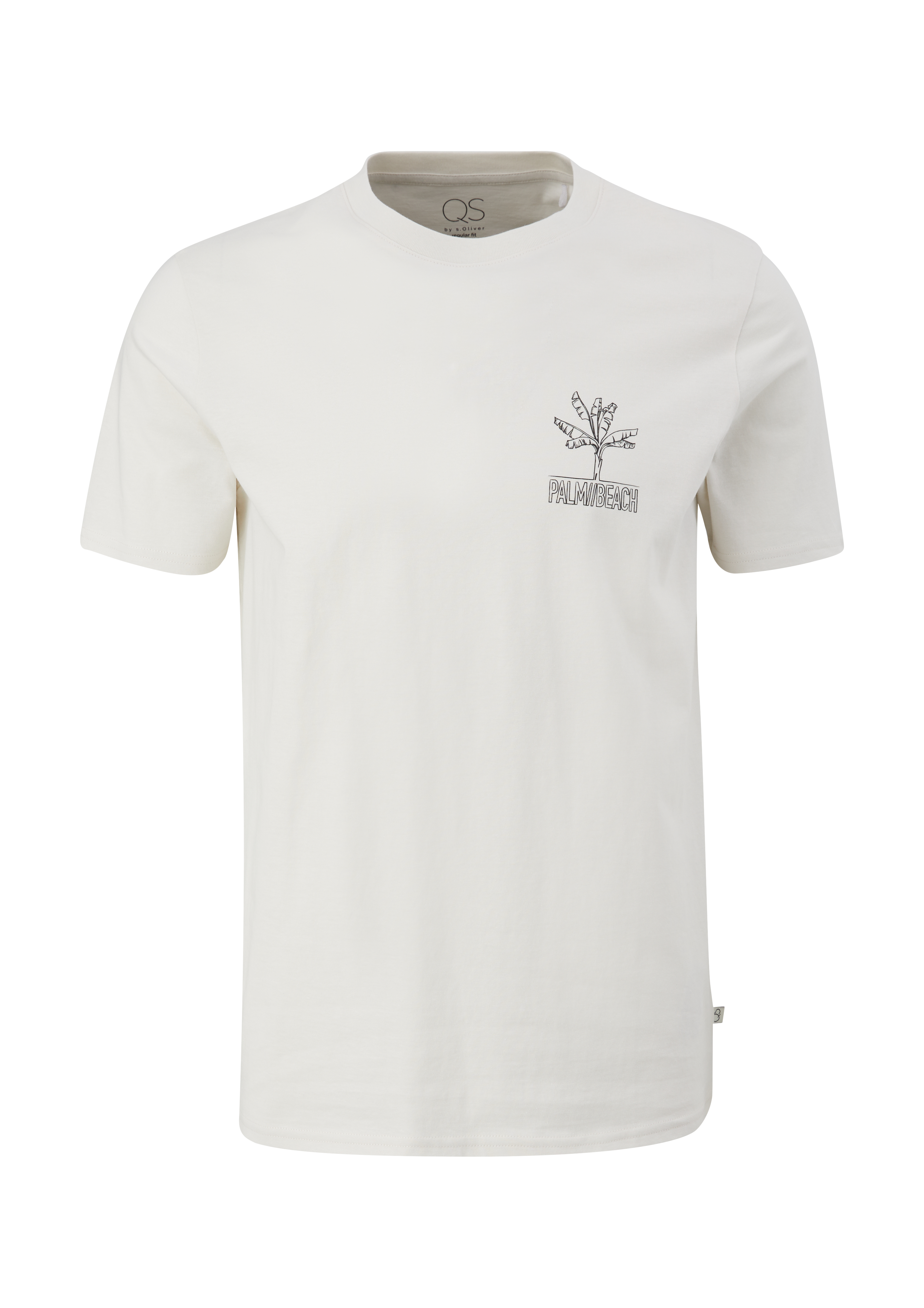 QS - Baumwollshirt mit Rückenprint, Herren, Beige