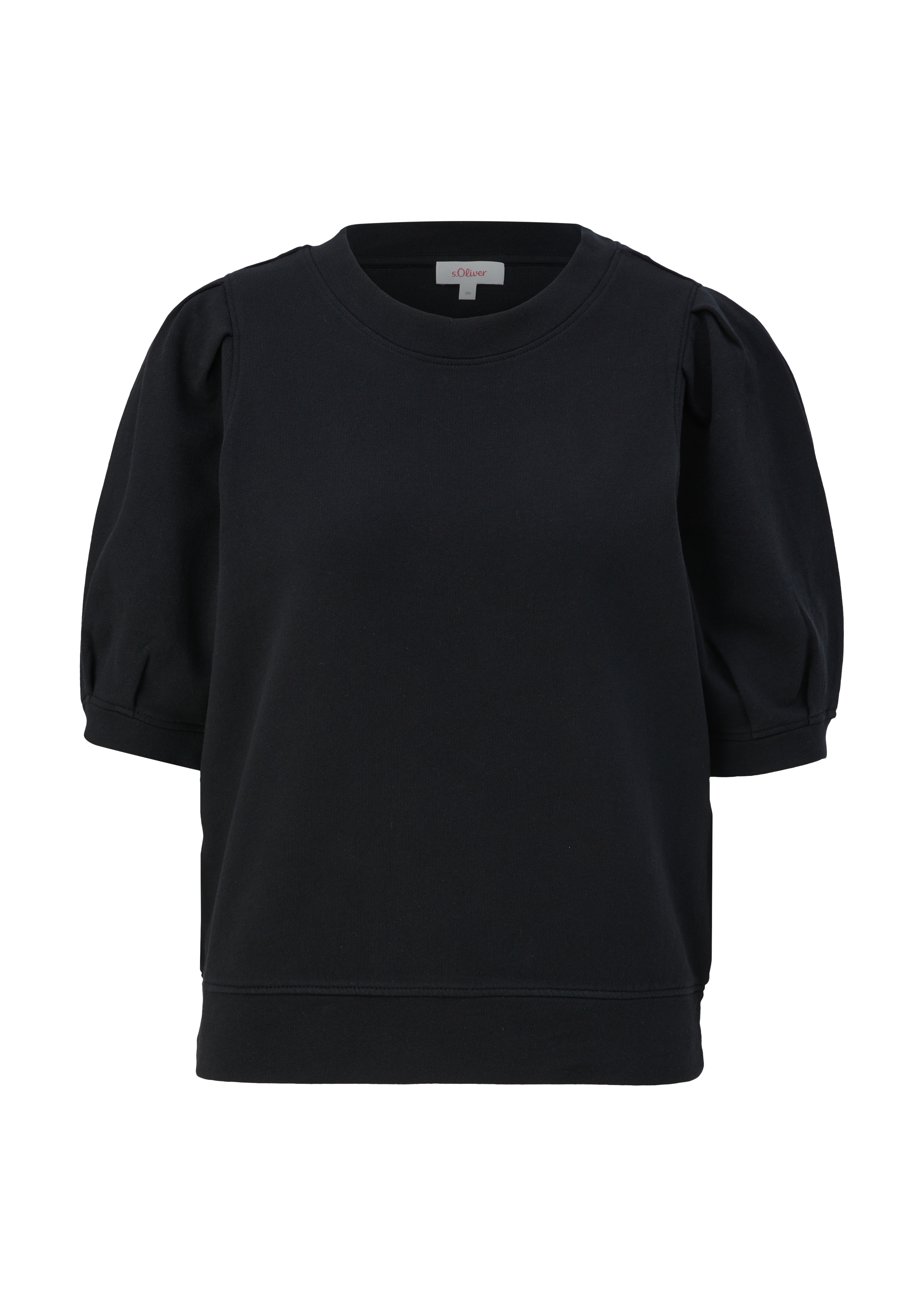 s.Oliver - Sweatshirt mit halblangem Arm, Damen, schwarz