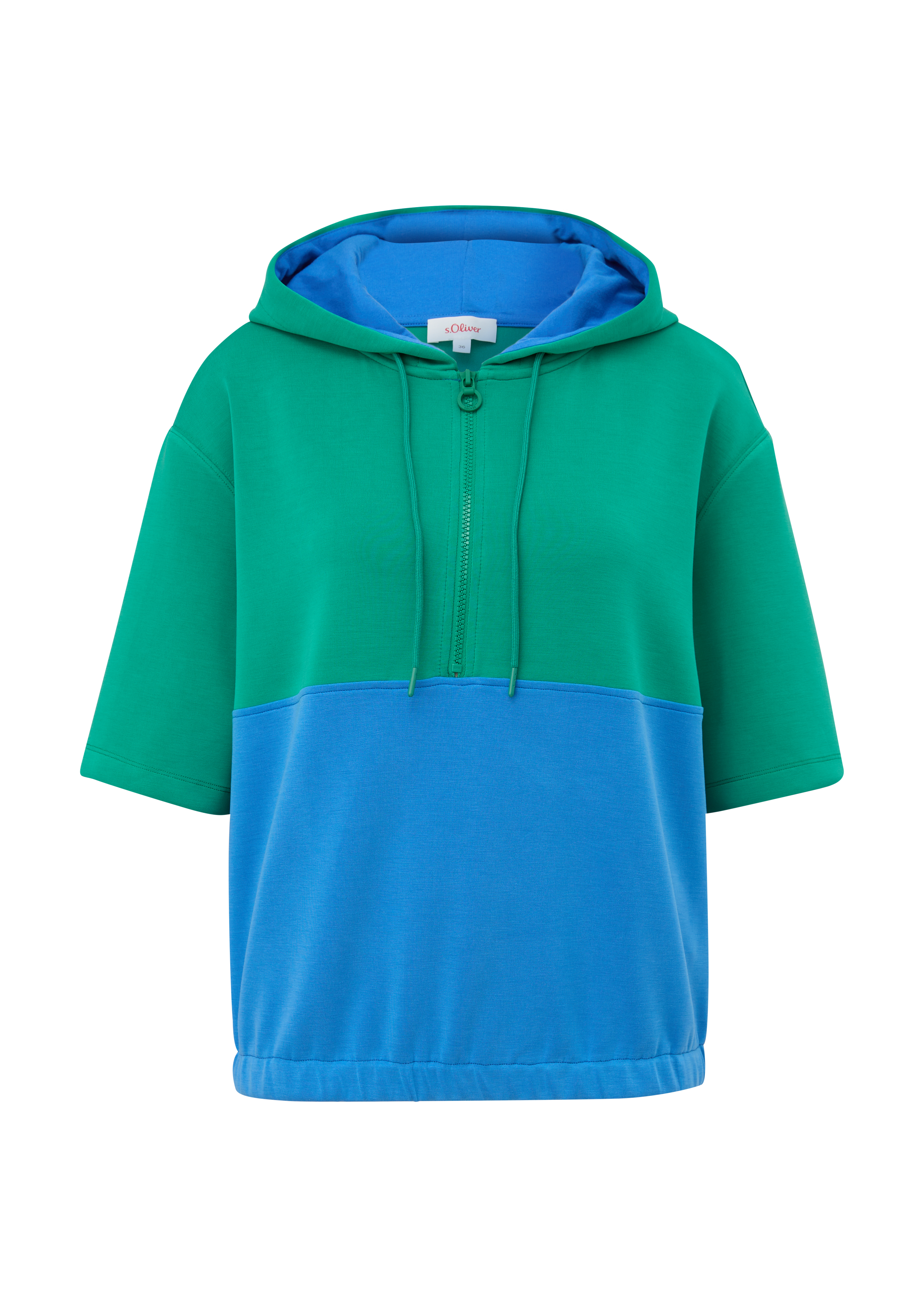 s.Oliver - Hoodie aus Modalmix, Damen, blau|grün