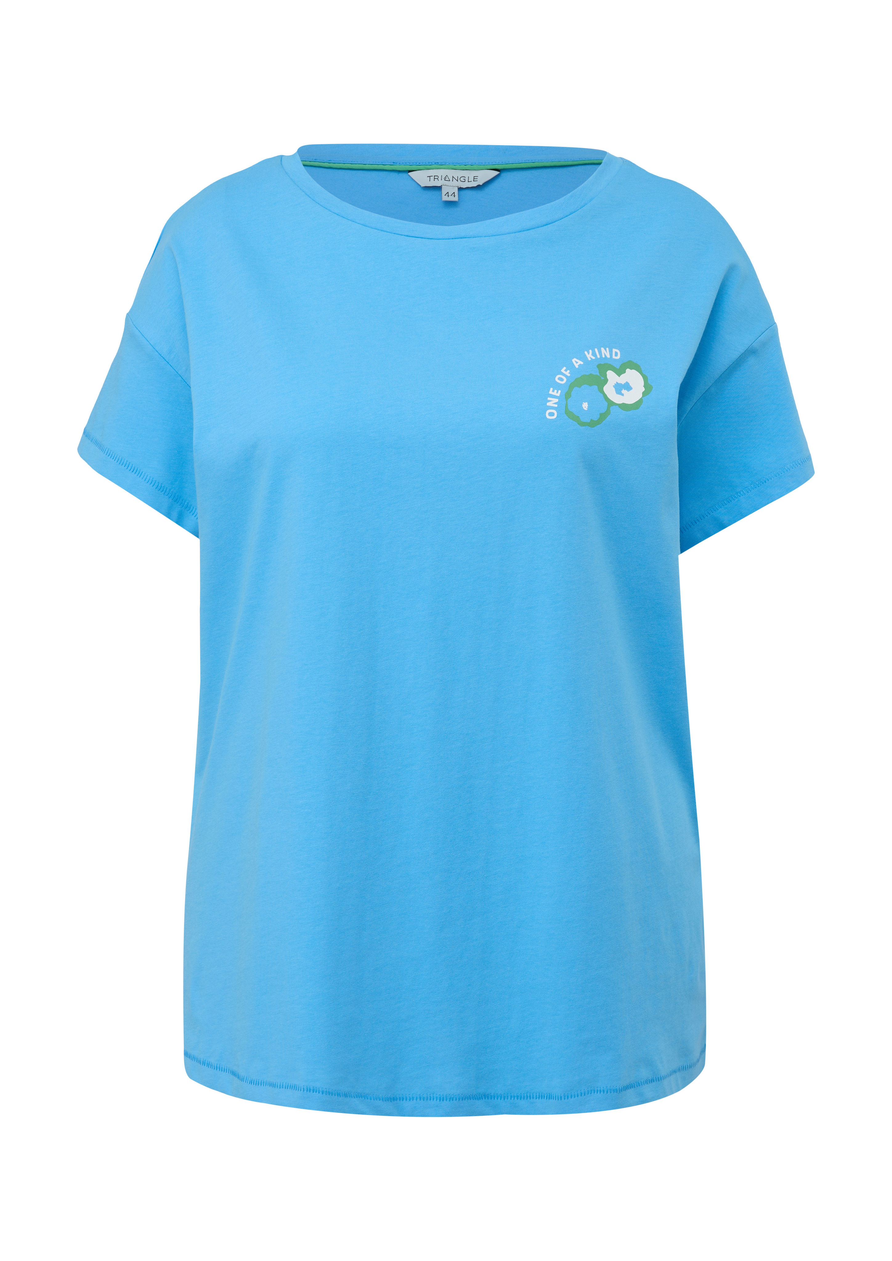 s.Oliver - T-Shirt mit gummiertem Print, Damen, blau