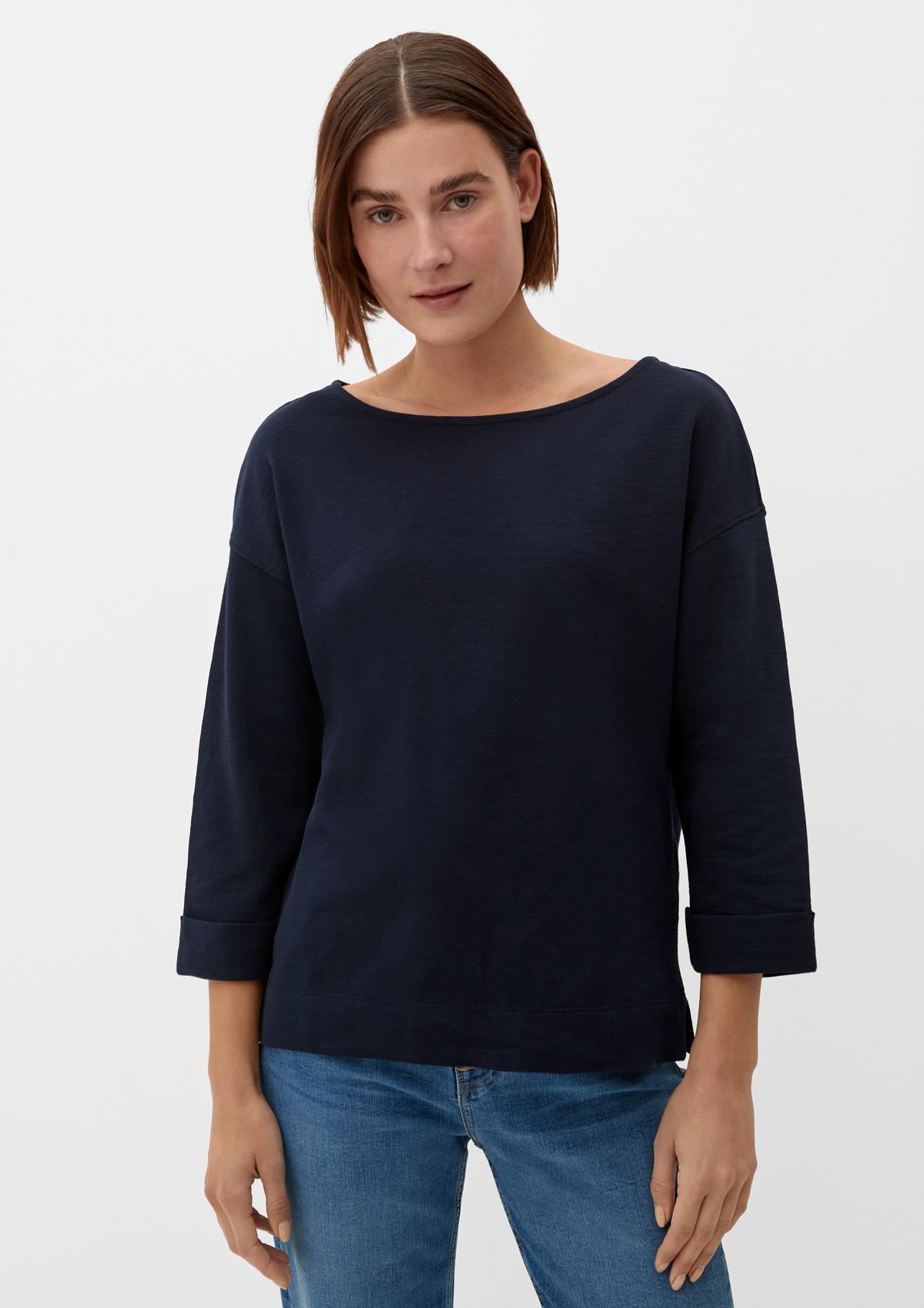 s.Oliver Cotton top with a slub texture
