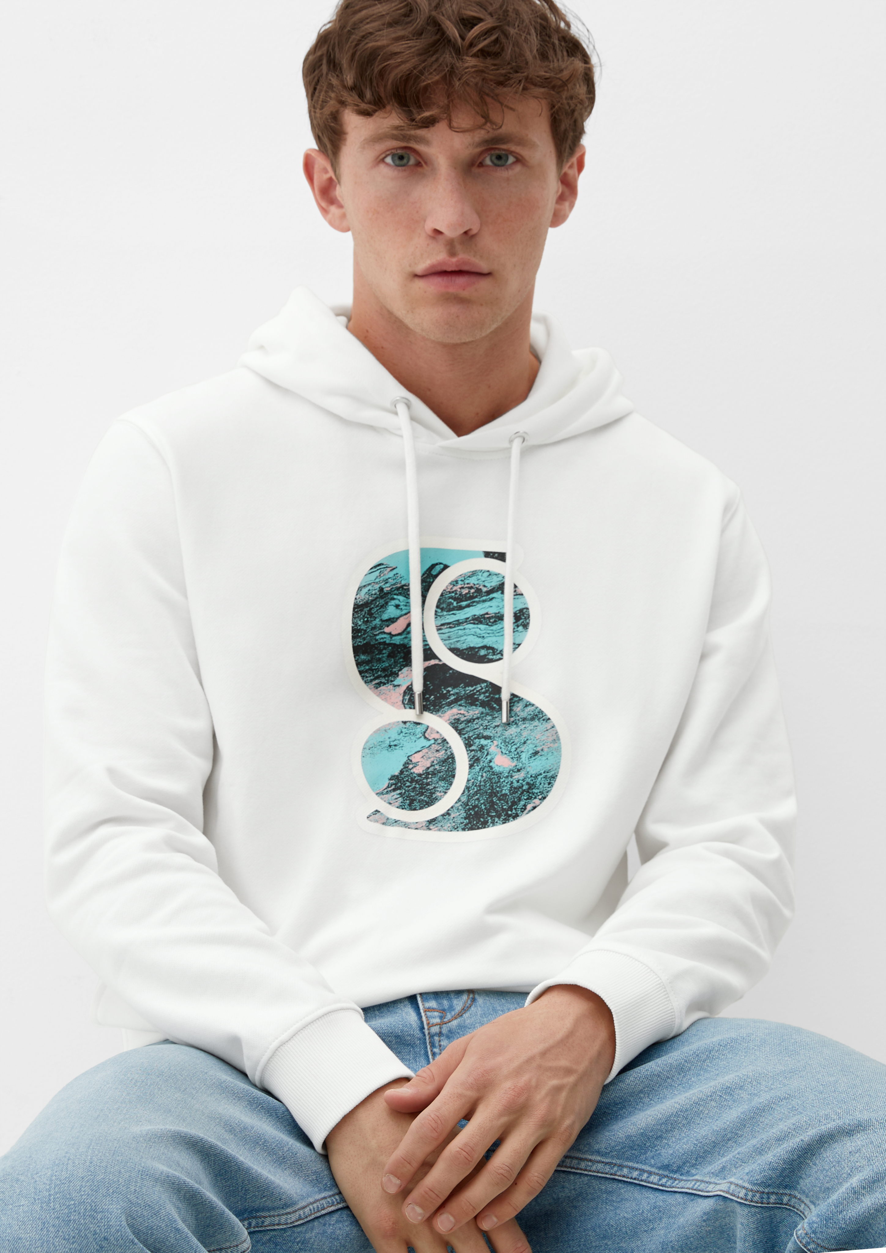 Sweatshirt with a front print white s.Oliver