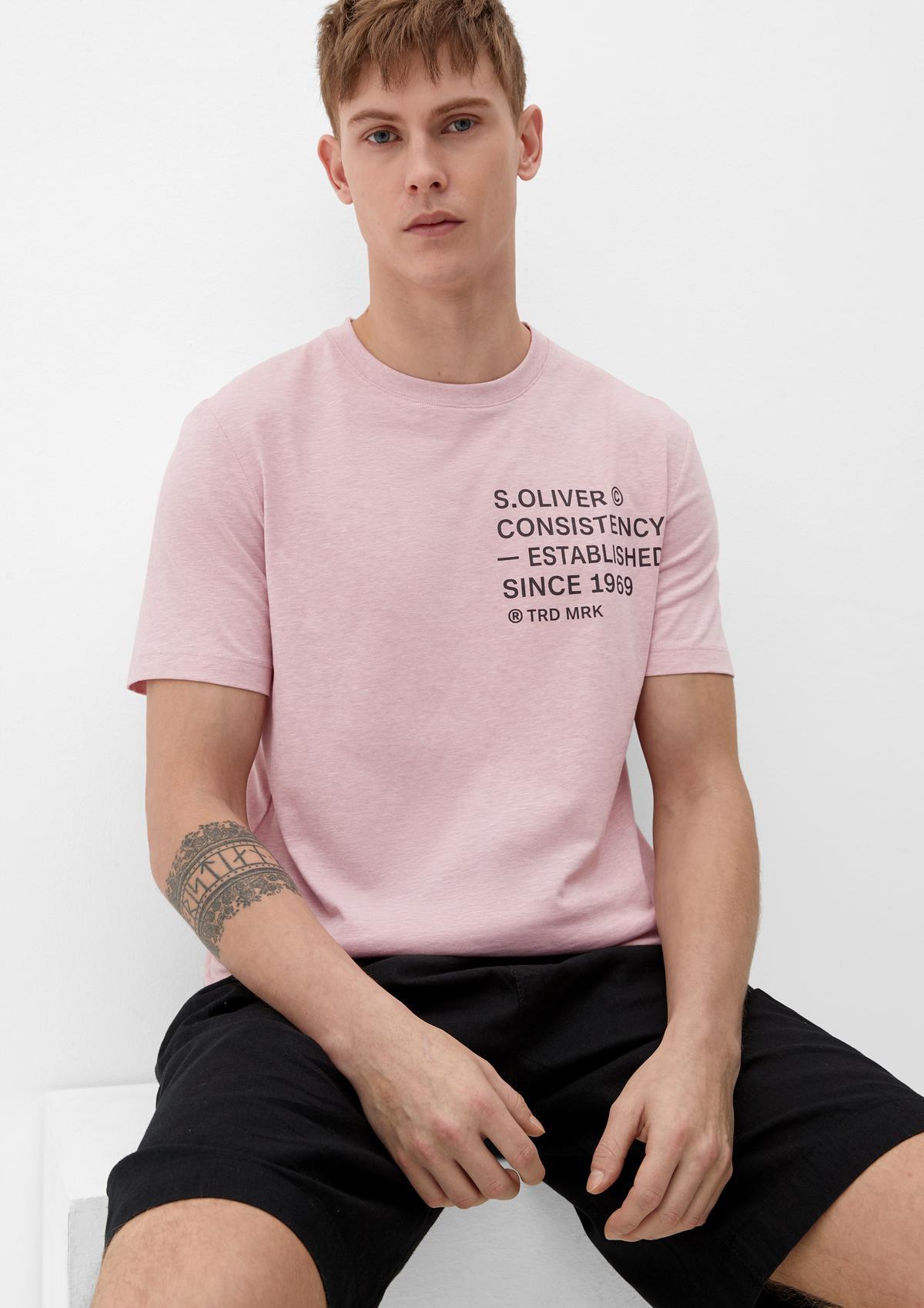 Frontprint rosa T-Shirt mit -