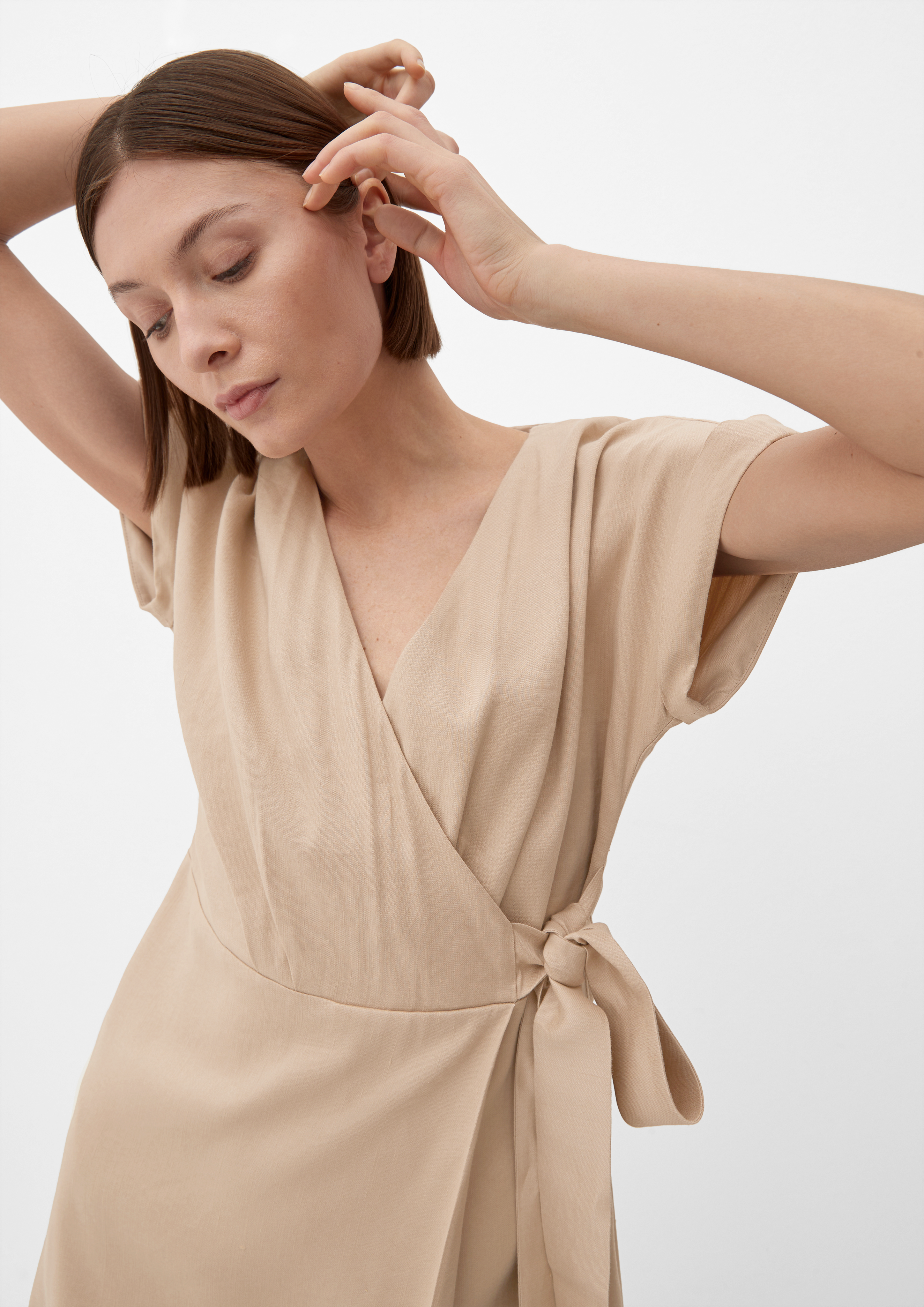 Linen wrap hotsell mini dress