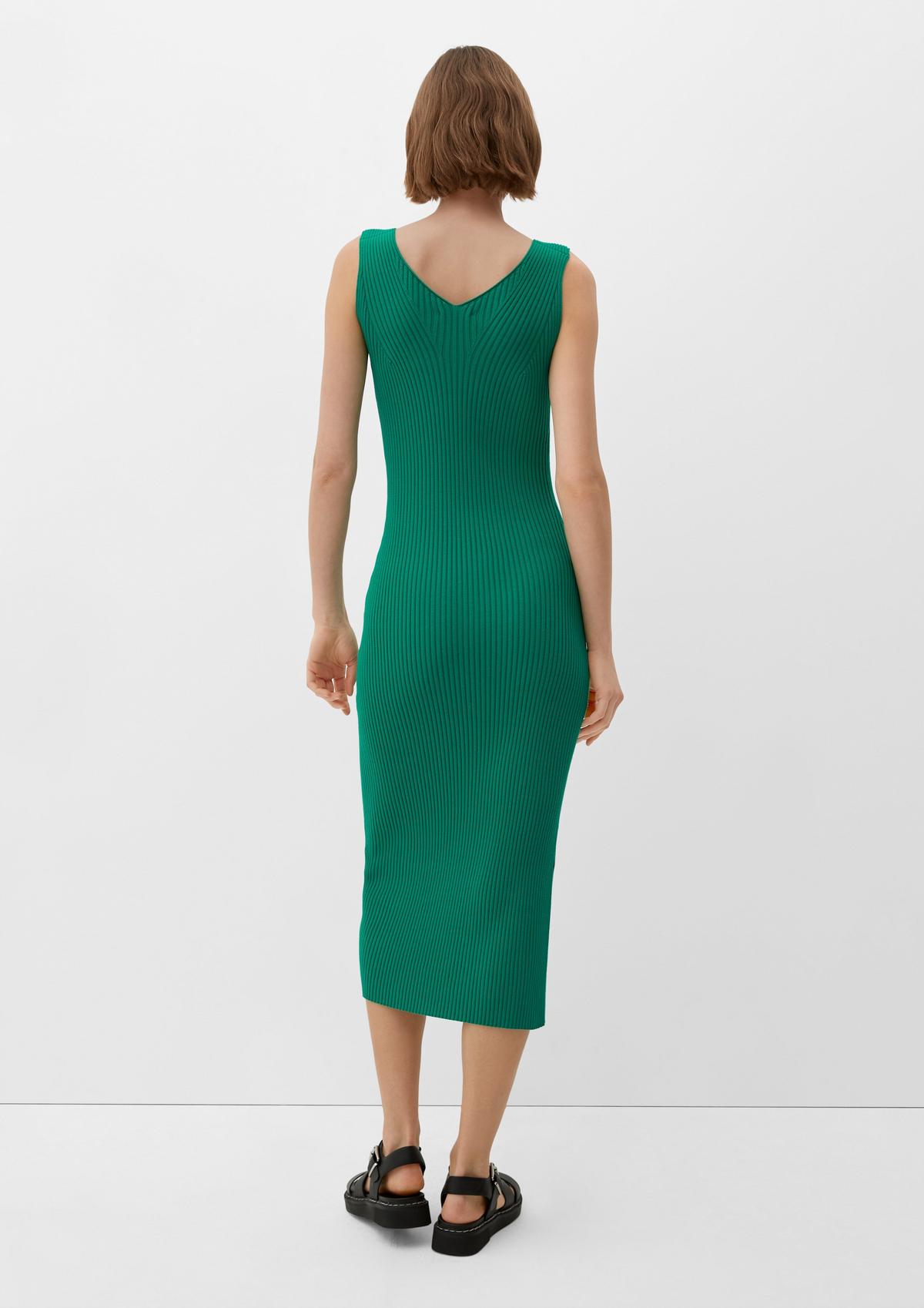 Maxi-Kleid mit Rippstruktur - smaragd
