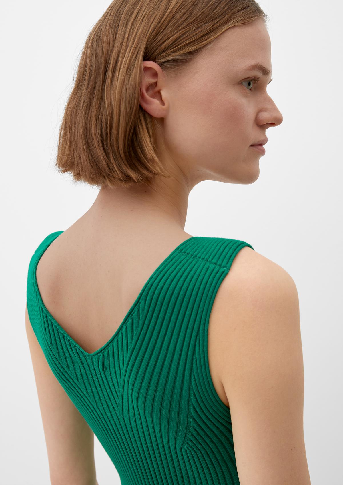 mit - Maxi-Kleid smaragd Rippstruktur