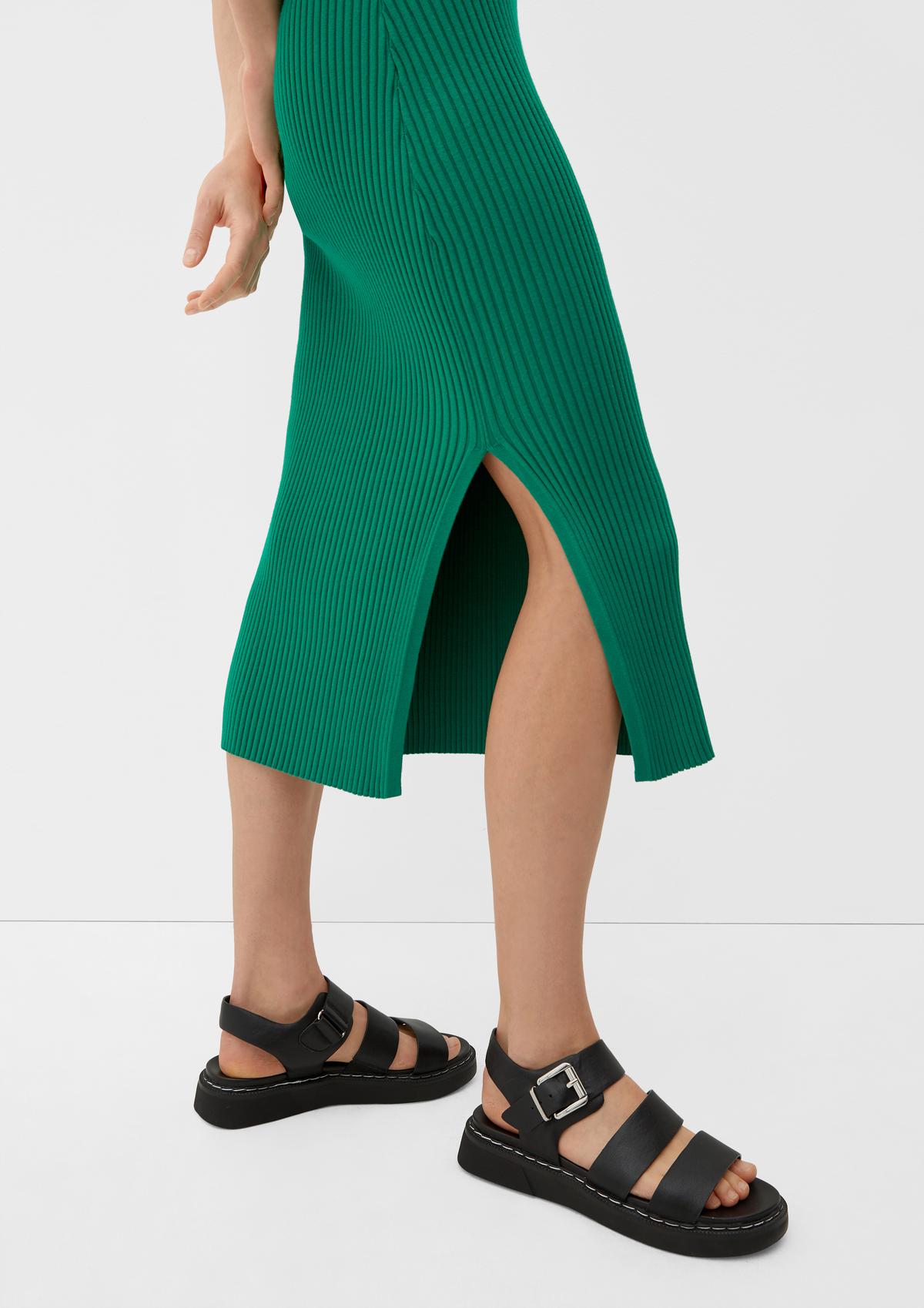 Maxi-Kleid mit - Rippstruktur smaragd