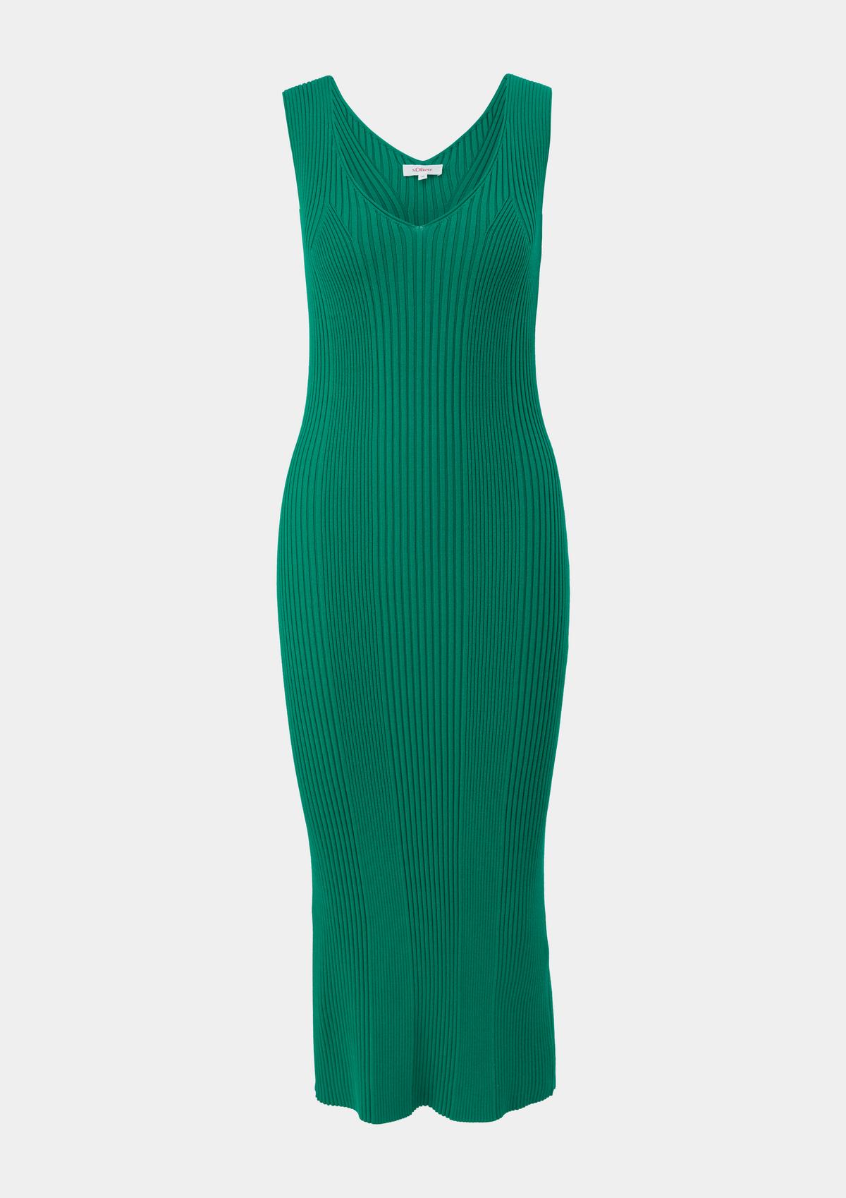 Maxi-Kleid smaragd mit Rippstruktur -