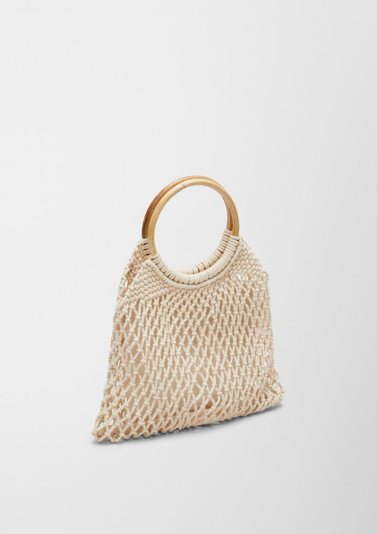 s.Oliver Macramé shopper with wooden handle