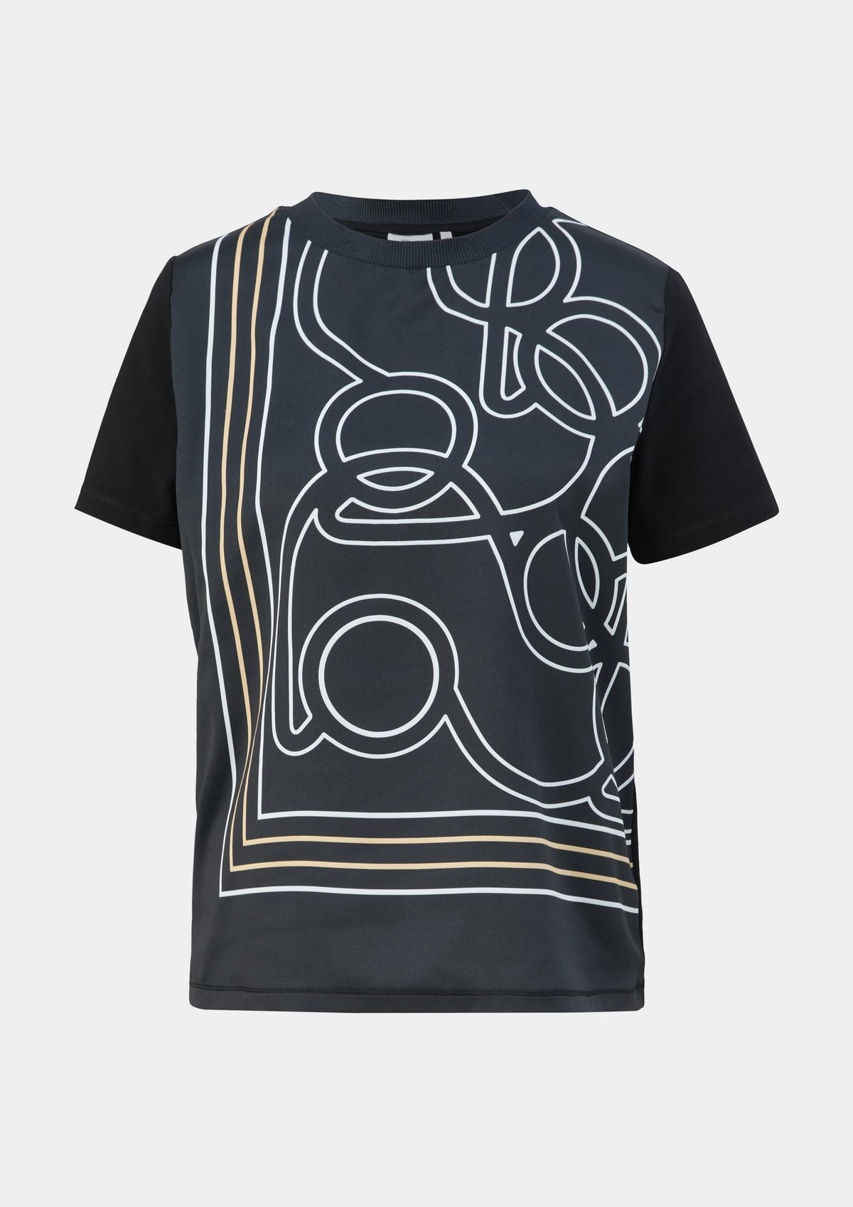 s.Oliver T-shirt van een materiaalmix