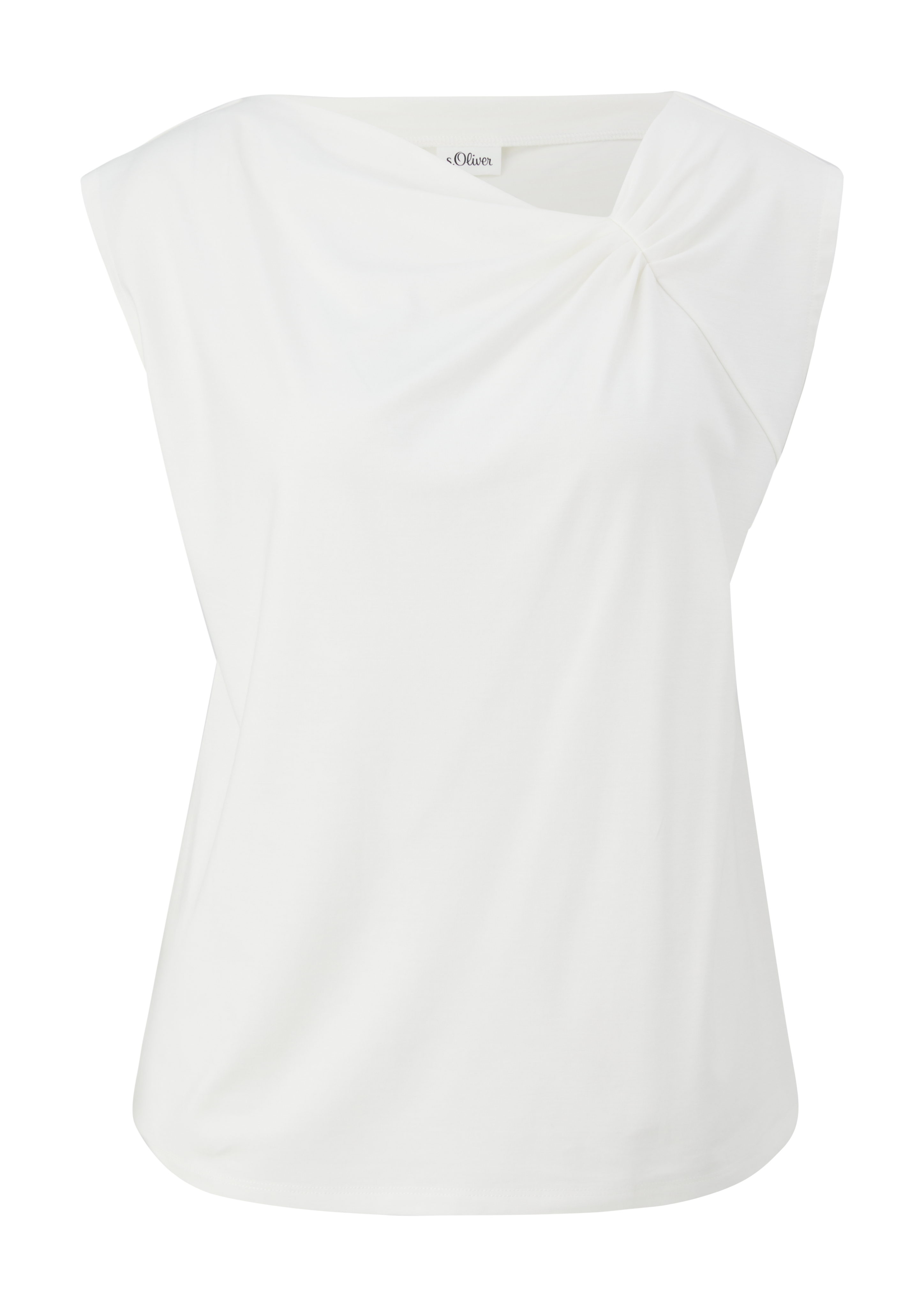 s.Oliver - Shirt mit asymmetrischem Ausschnitt, Damen, creme