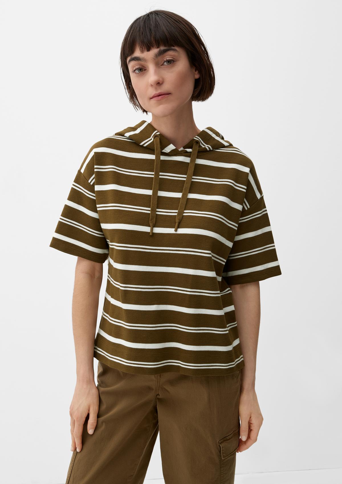 s.Oliver Striped top with a hood