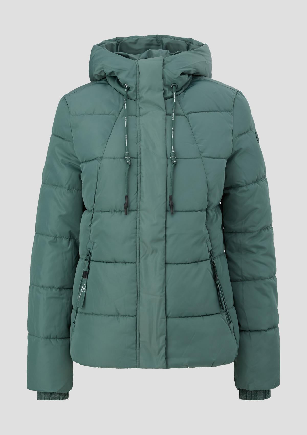 Quilted jacket ocean blue zip - with pockets
