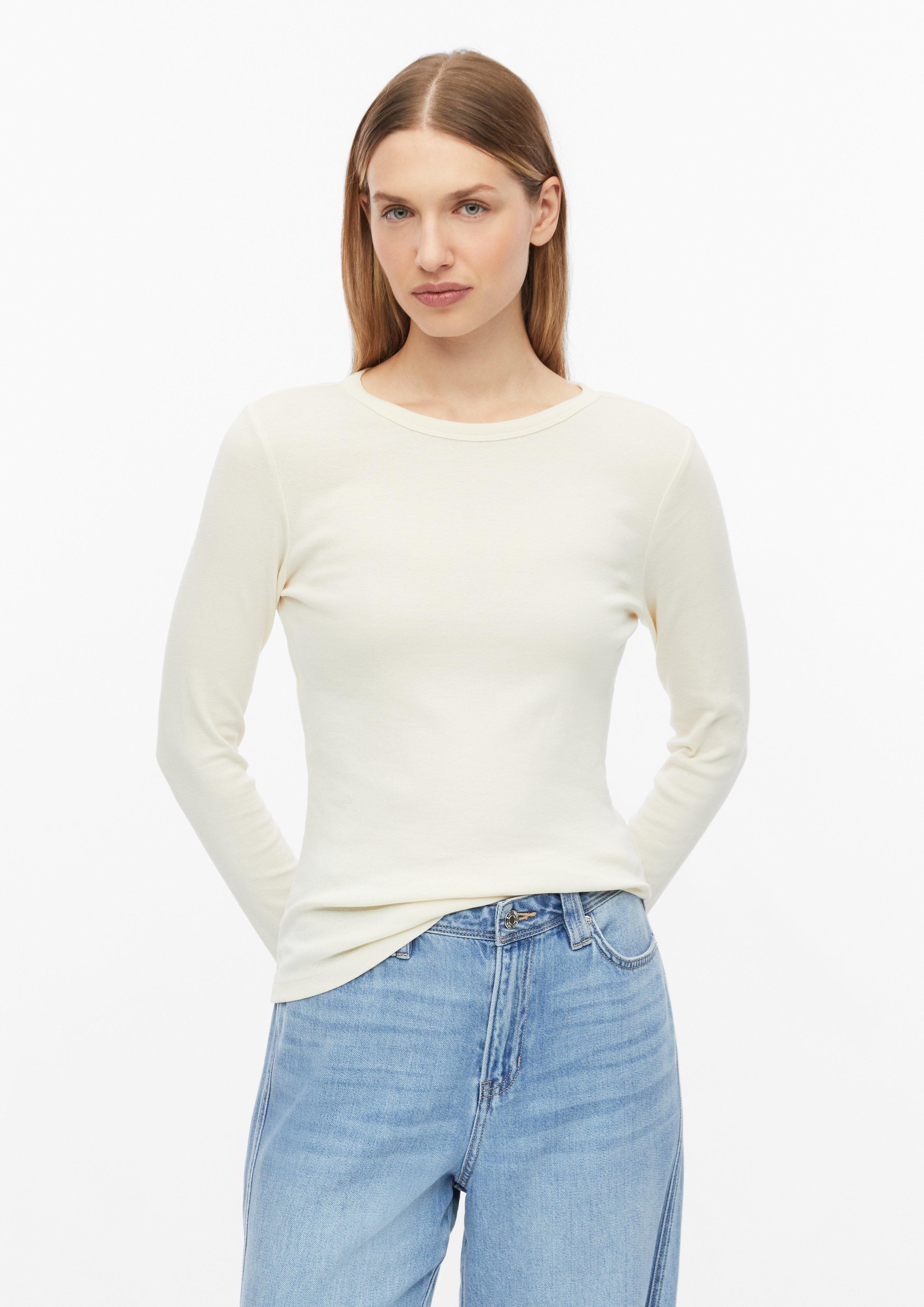 T-shirt long, coupe slim en champagner de s.Oliver