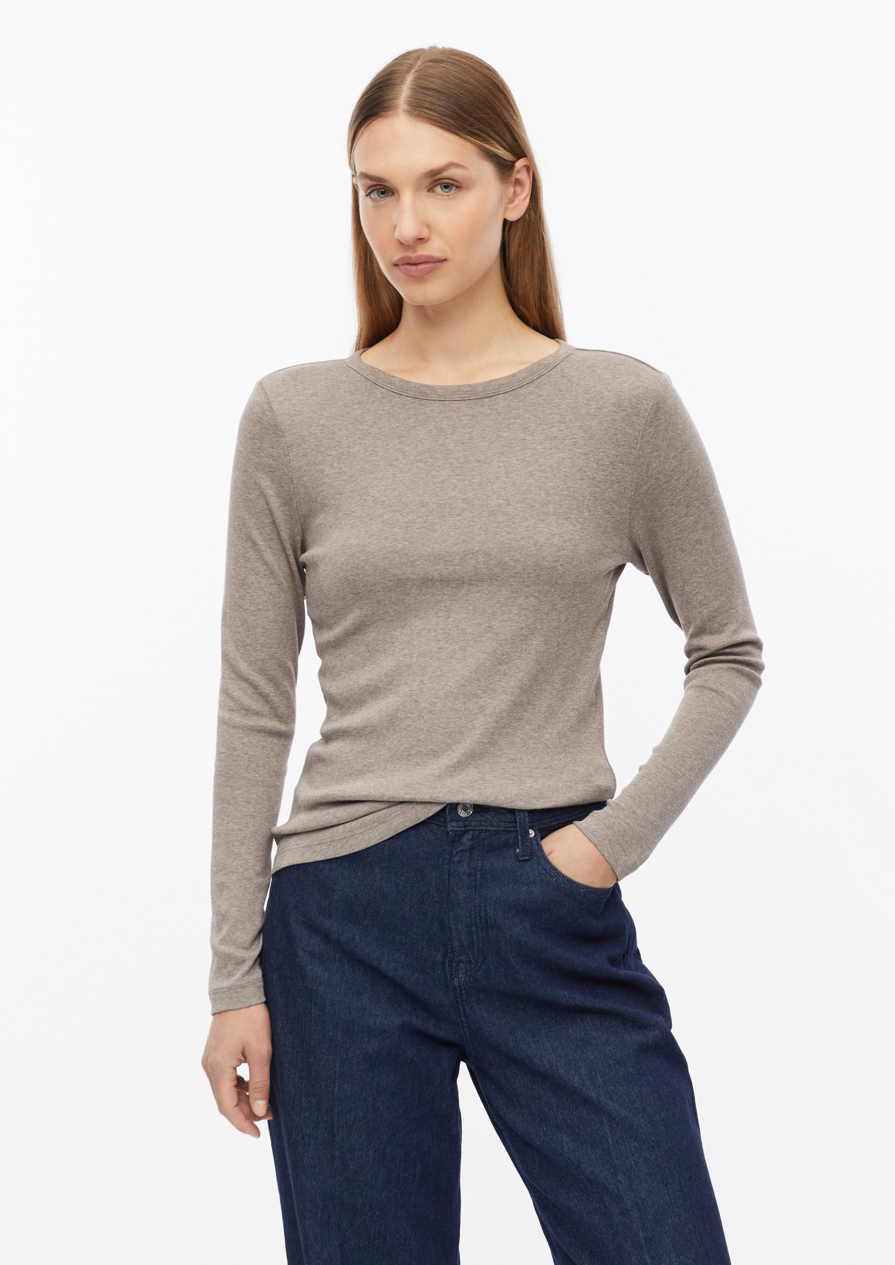 Slim fit longsleeve in brown by s.Oliver