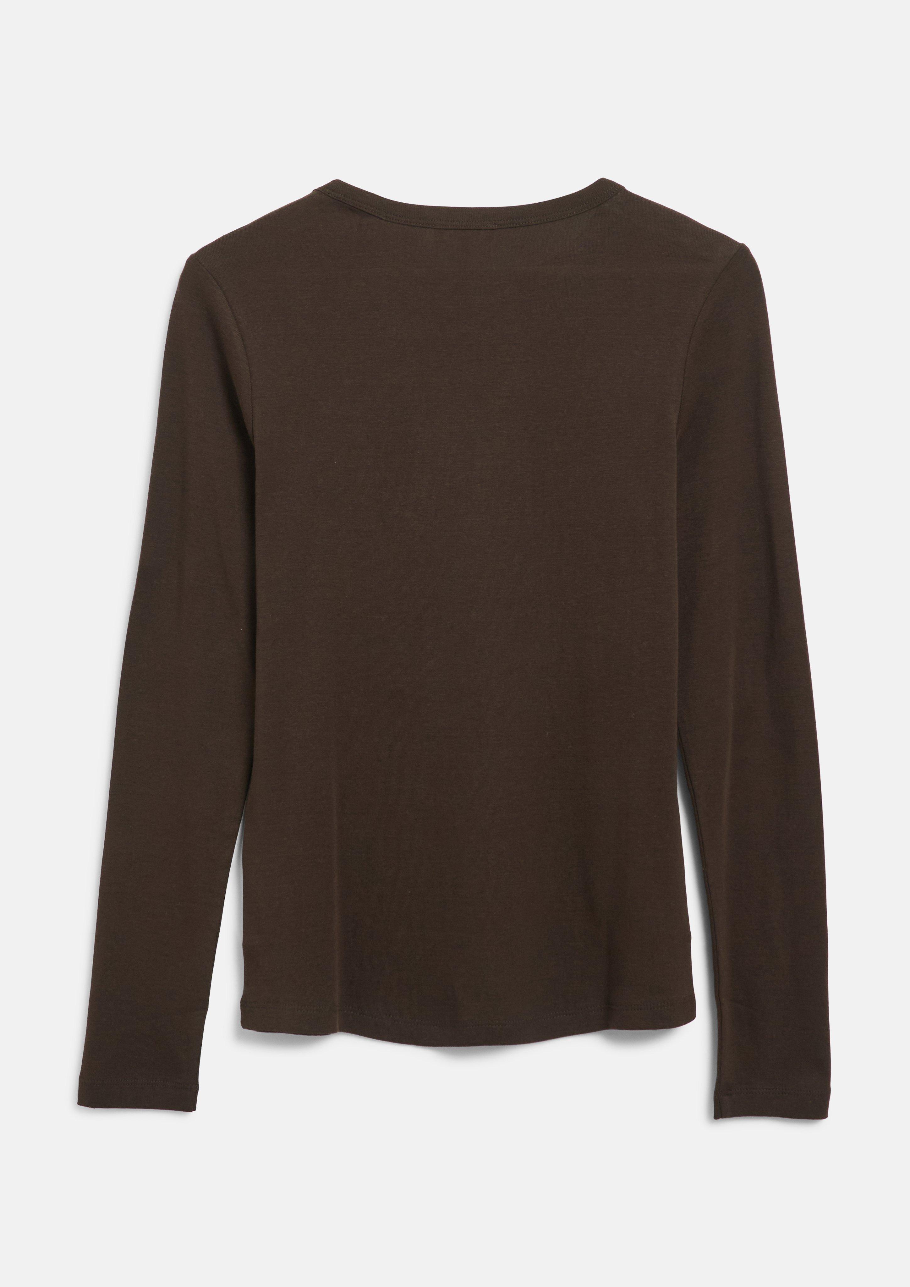 Femmes T-shirt long, coupe slim en brun de s.Oliver