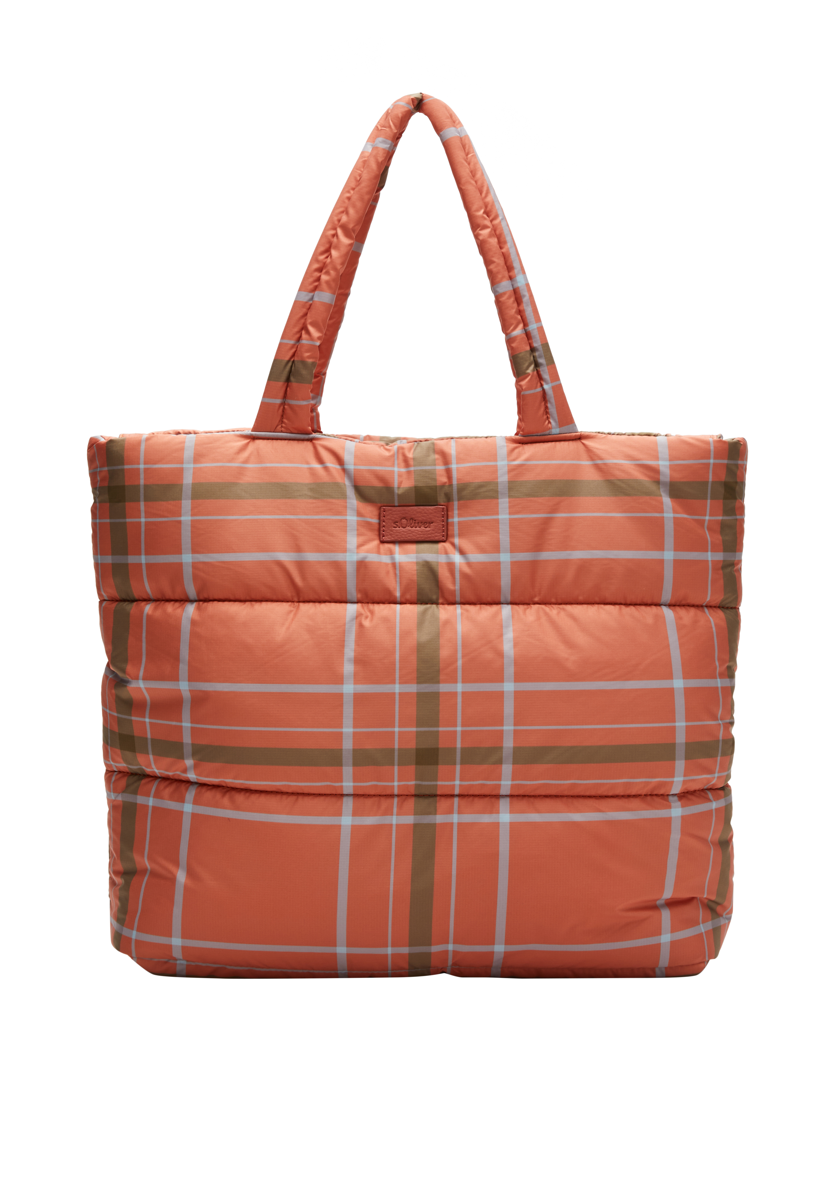 s.Oliver - Shopper mit Karomuster, Damen, Orange