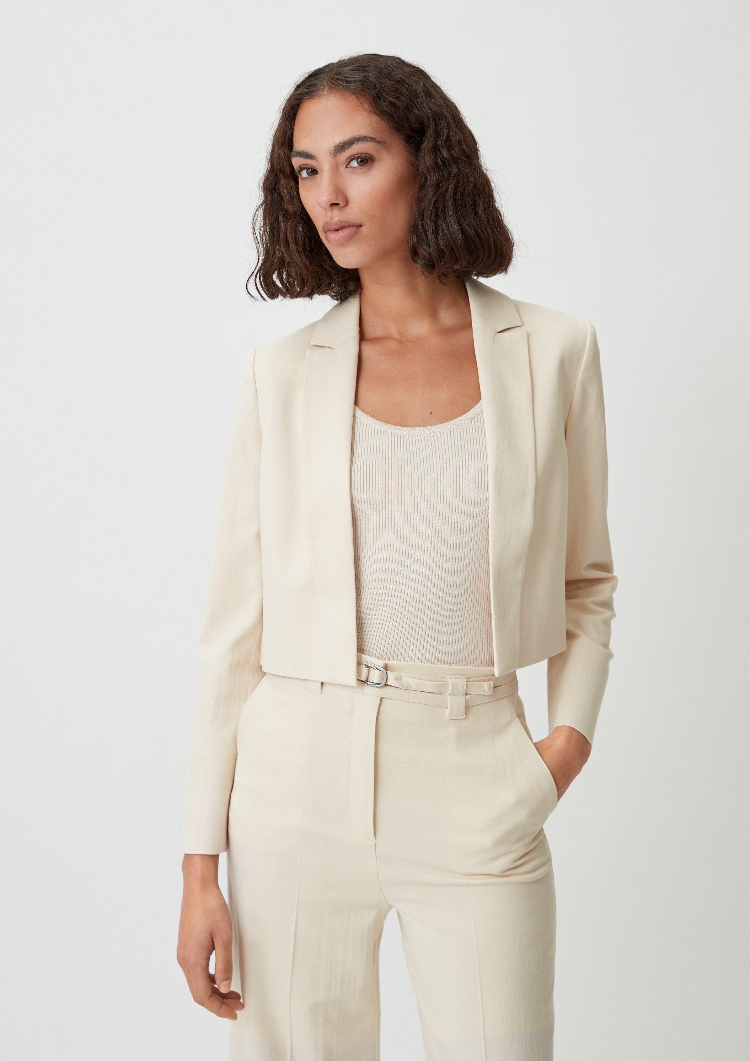 Short blazer in a boxy design beige Comma