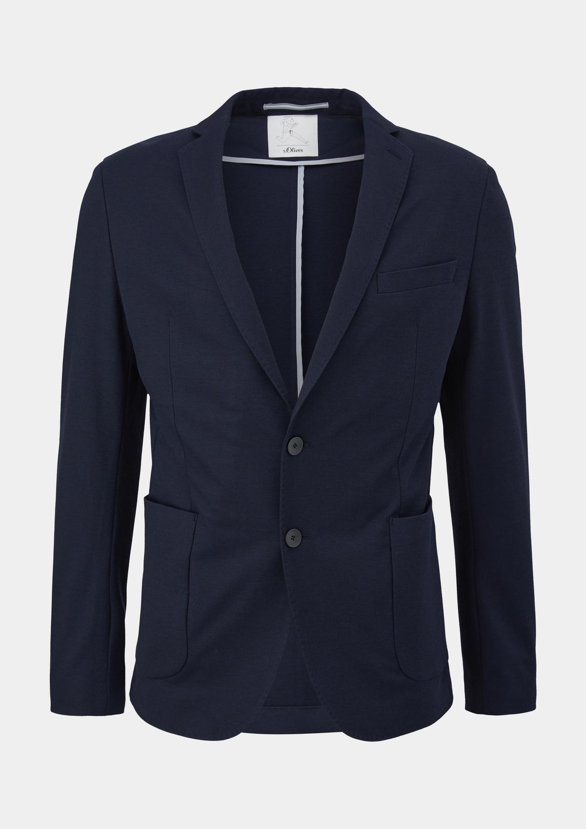 Slim fit: Tracksuit fabric navy jersey - jacket made stretch of
