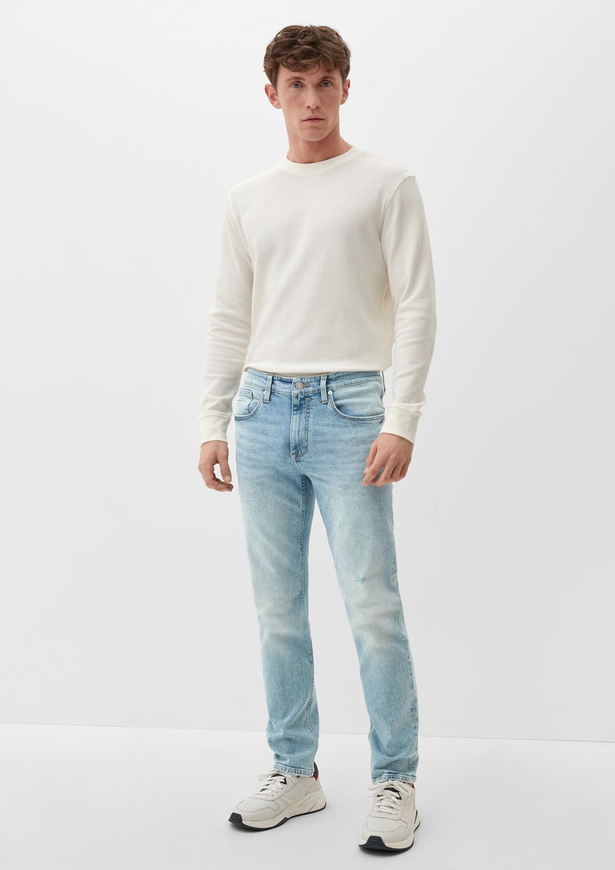 Jeans / Slim Fit Tapered / Leg - High / steingrau Rise