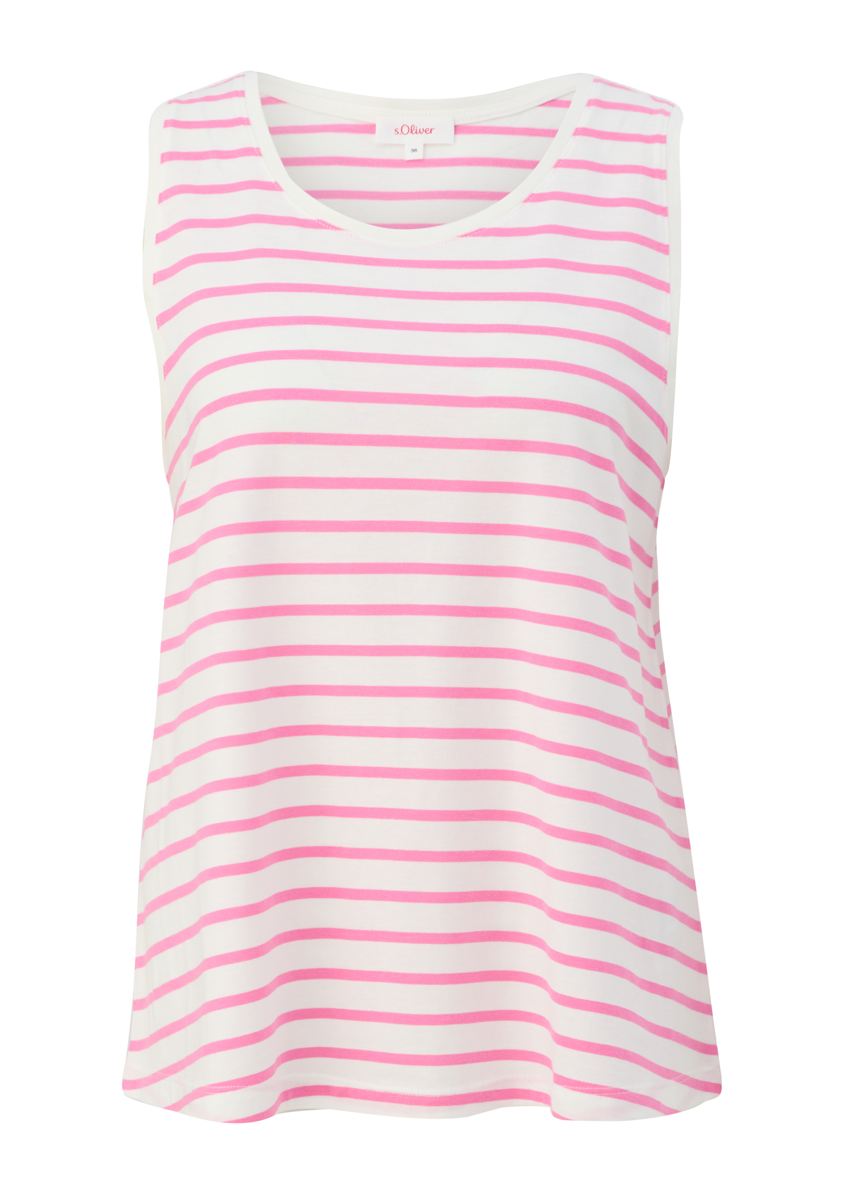 s.Oliver - Top mit Streifenmuster, Damen, Rosa