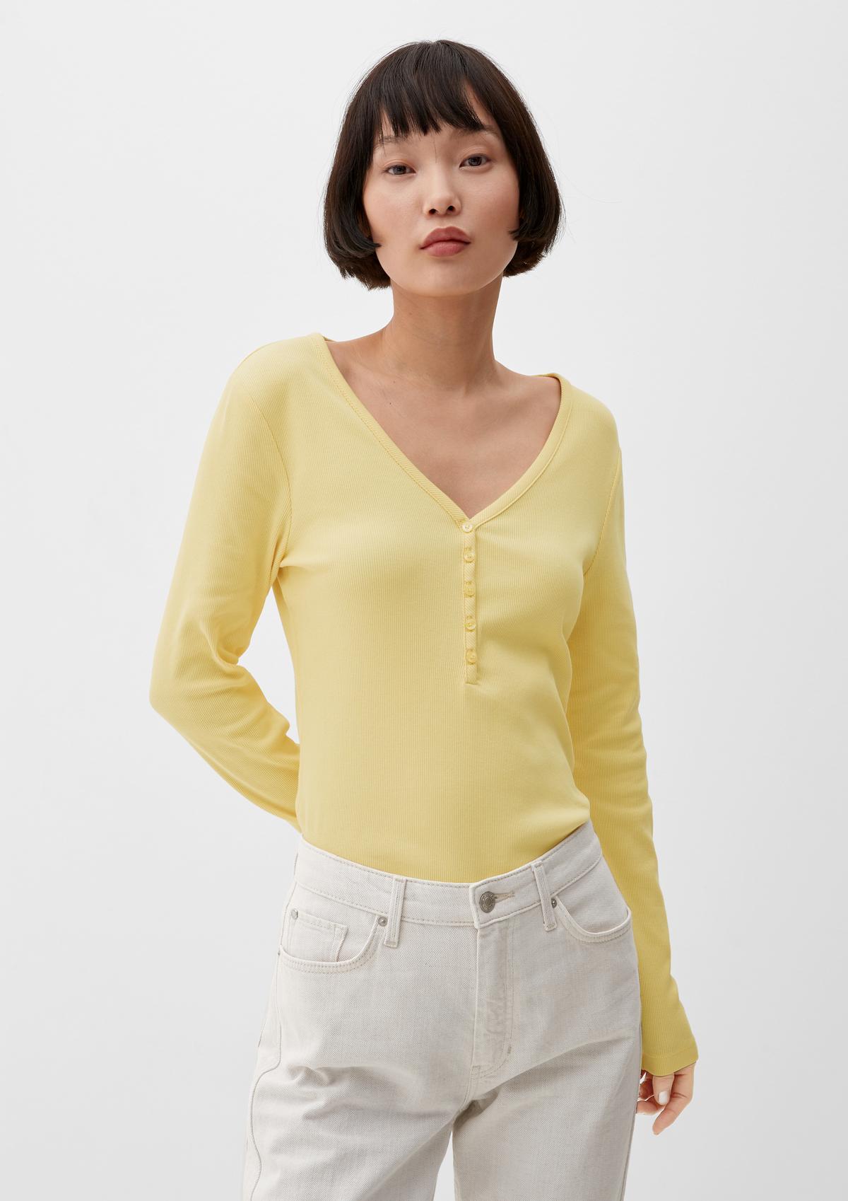 Vintage J Jill Large Top Yellow Long Sleeve Stretch Lightweight Cotton  Blend