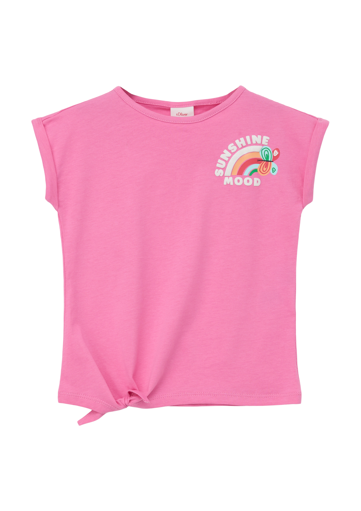 s.Oliver - T-Shirt mit Knotendetail, Kinder, Rosa