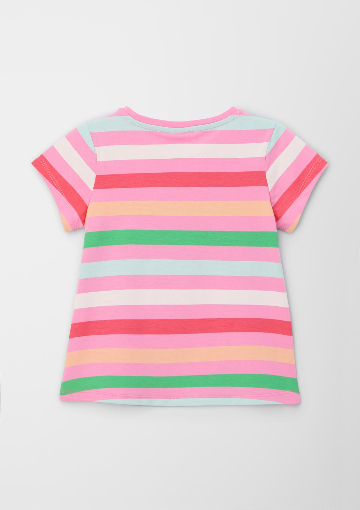 s.Oliver Striped cotton top with a front print