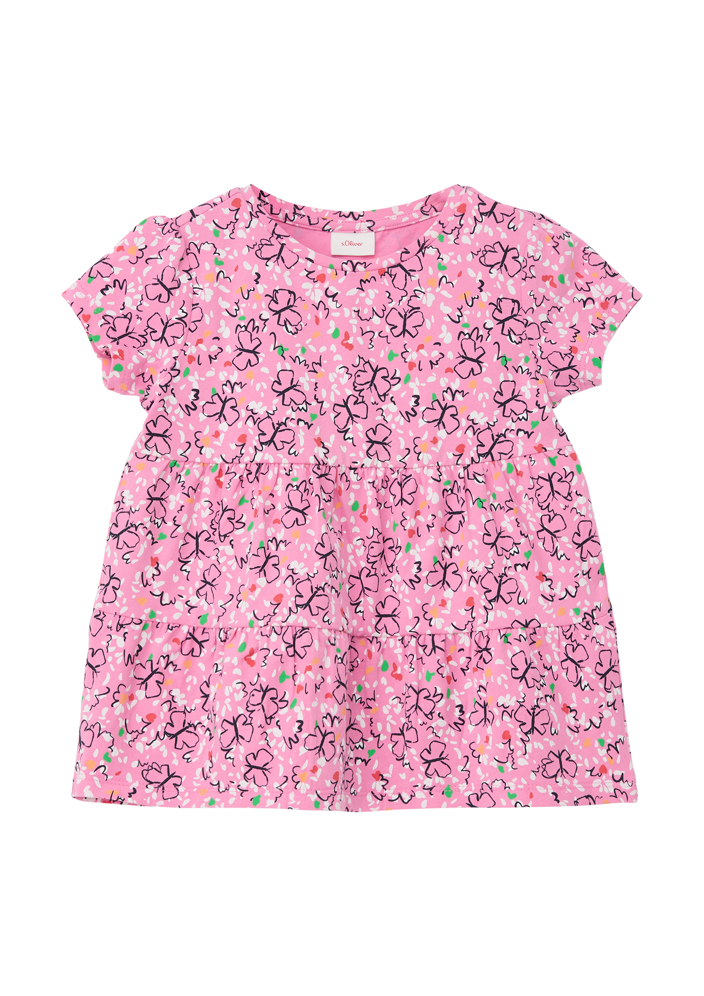 s.Oliver - T-Shirt mit Raffungen, Kinder, Rosa