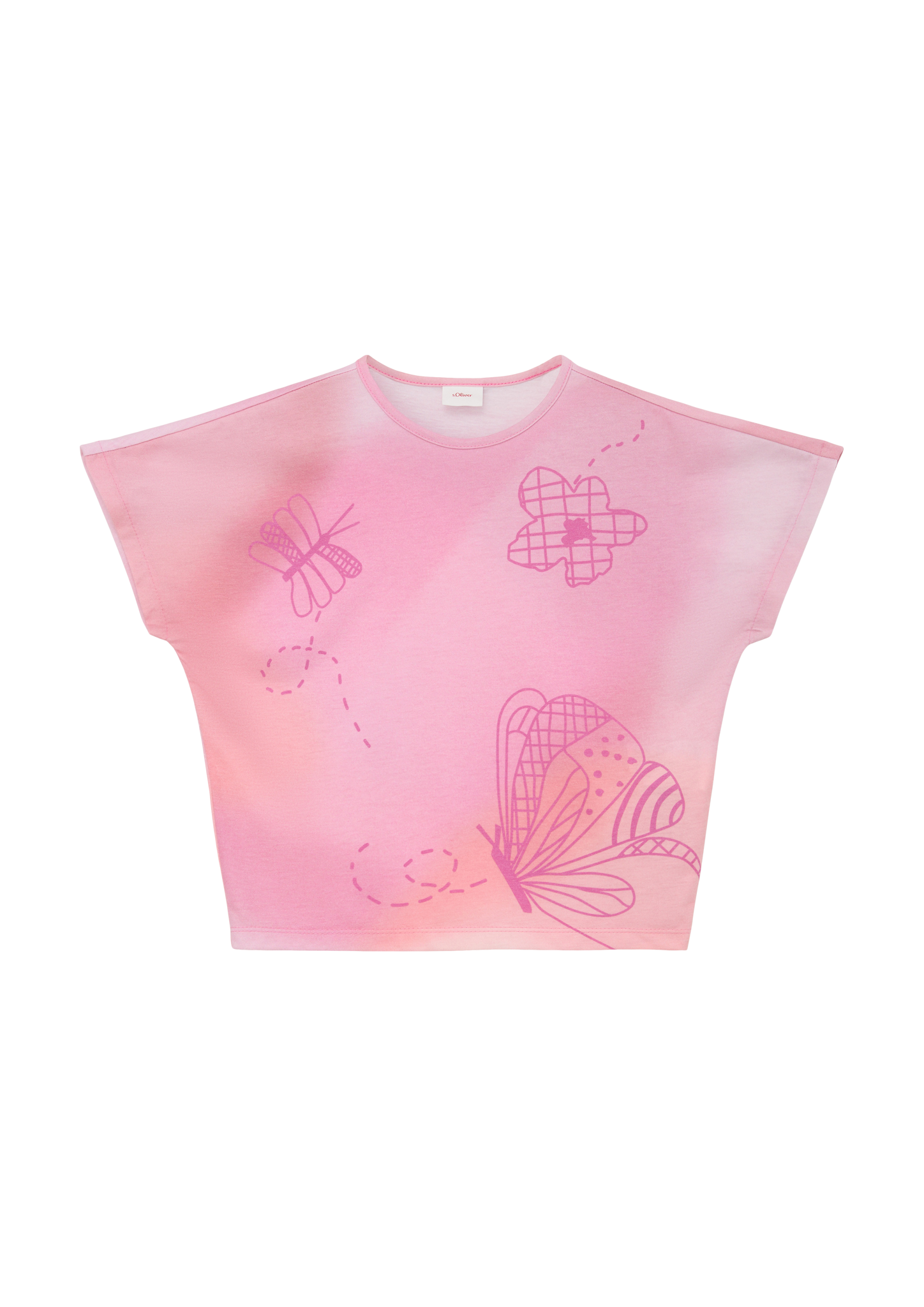 s.Oliver - Poncho mit Allover-Print, Kinder, Rosa