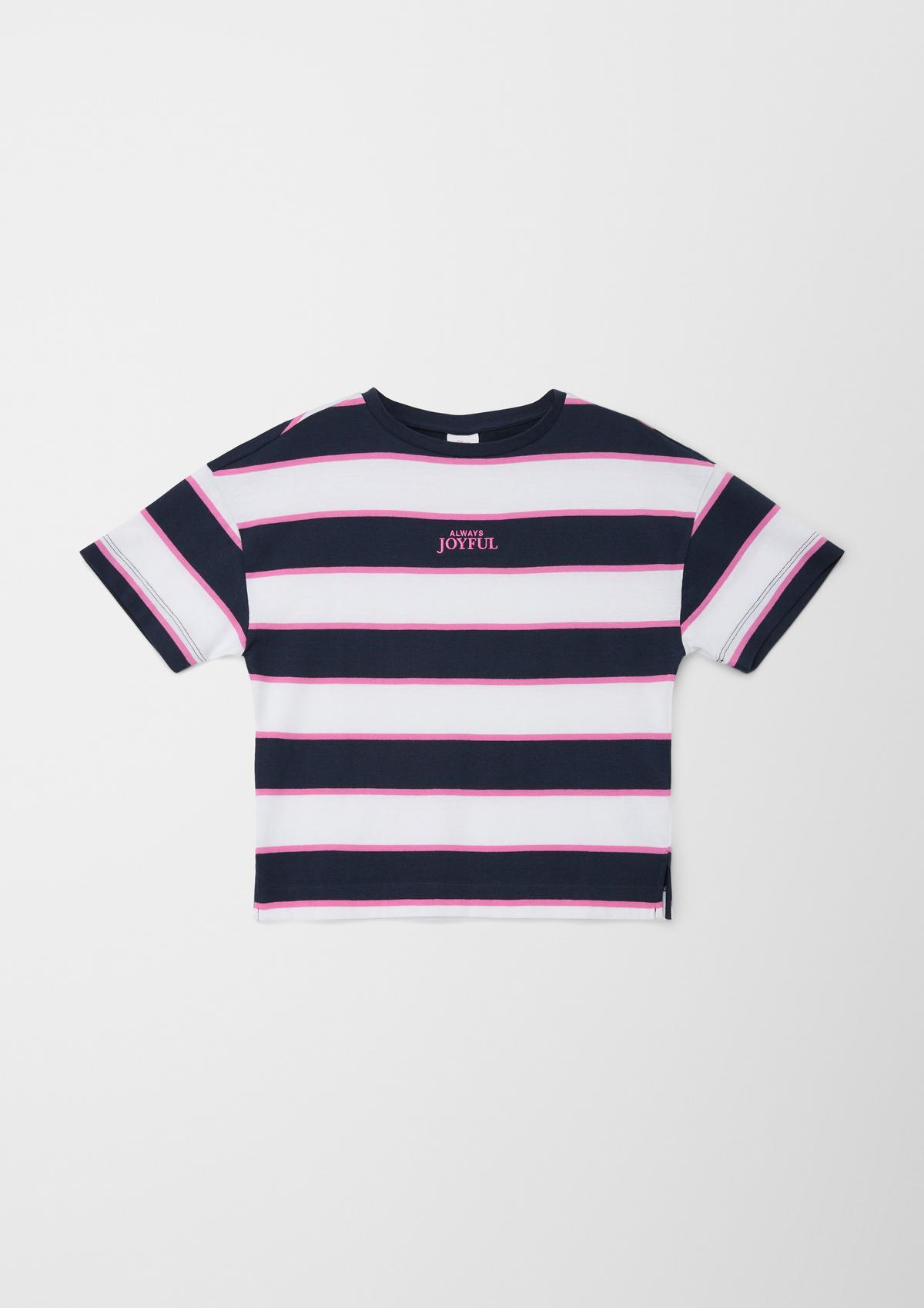 with T-shirt pink a - striped pattern