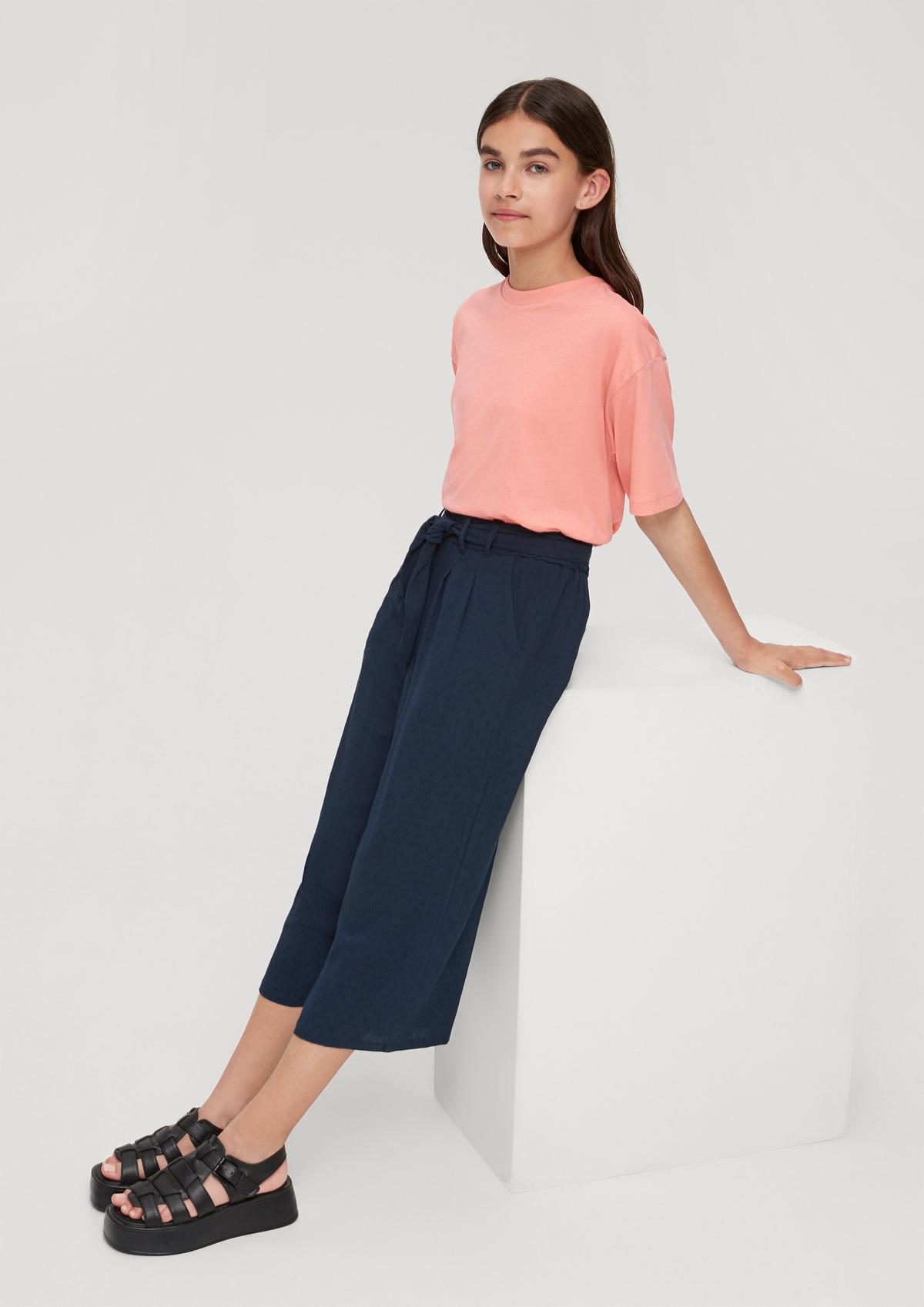 Regular fit: Culottes with a tie-around belt