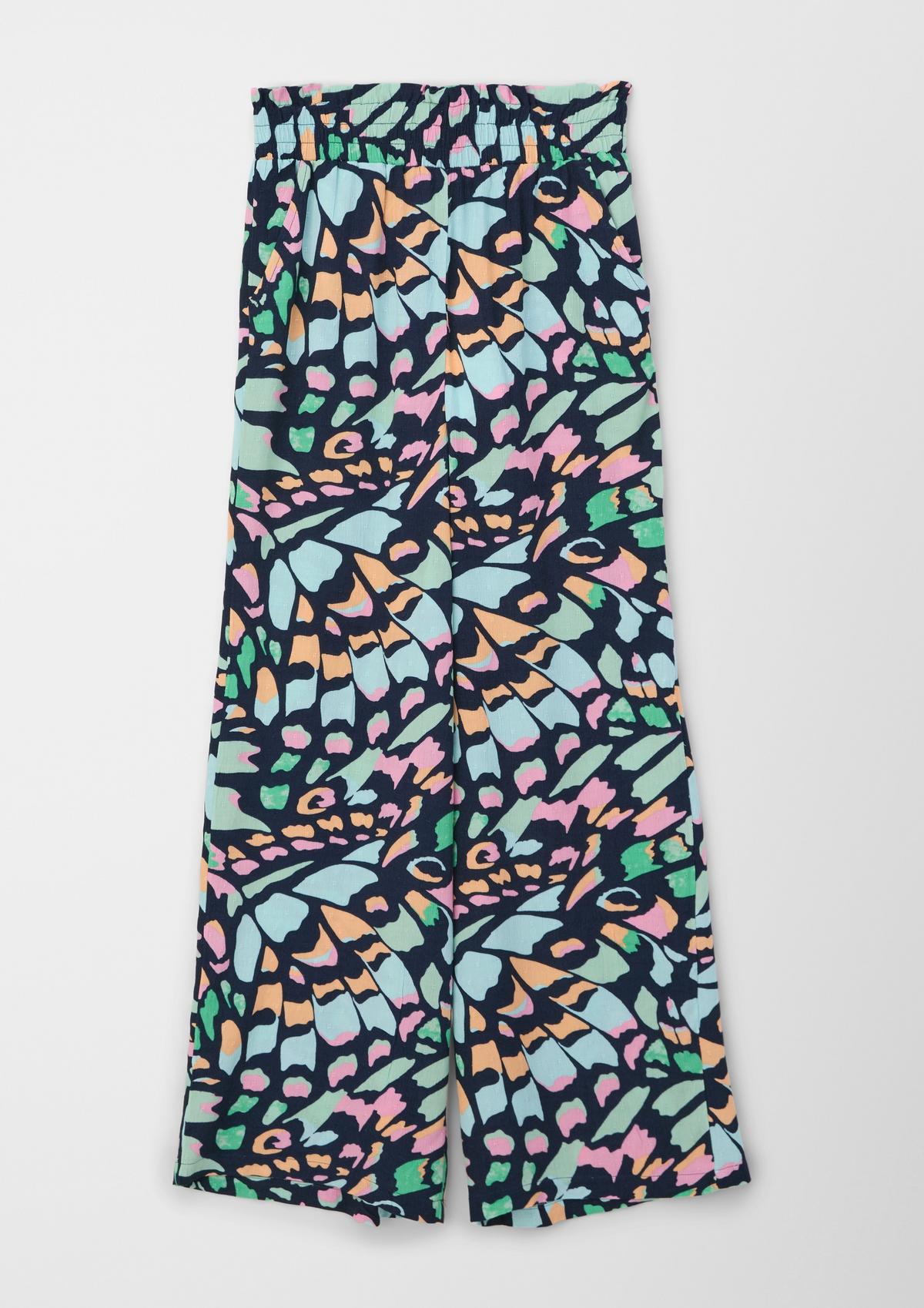 s.Oliver Regular fit: trousers with an all-over print