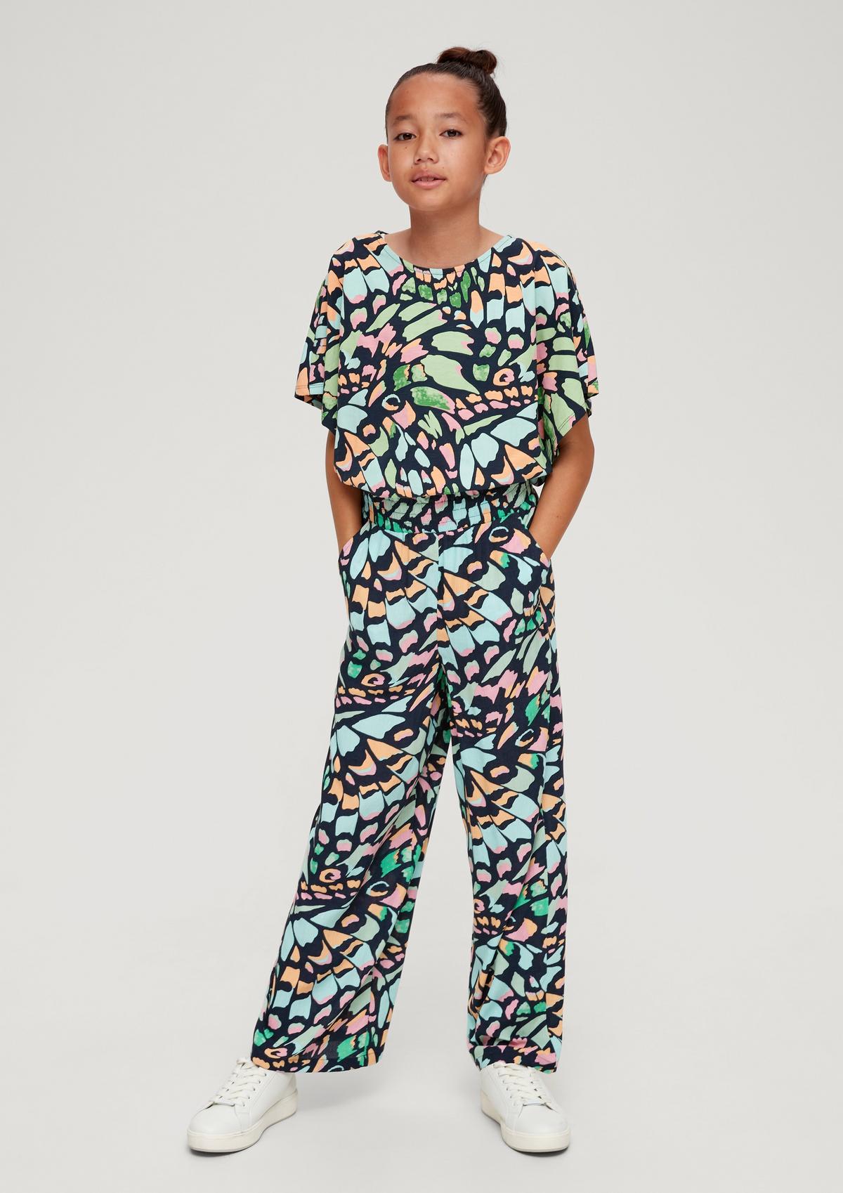 Regular fit: trousers with an all-over print