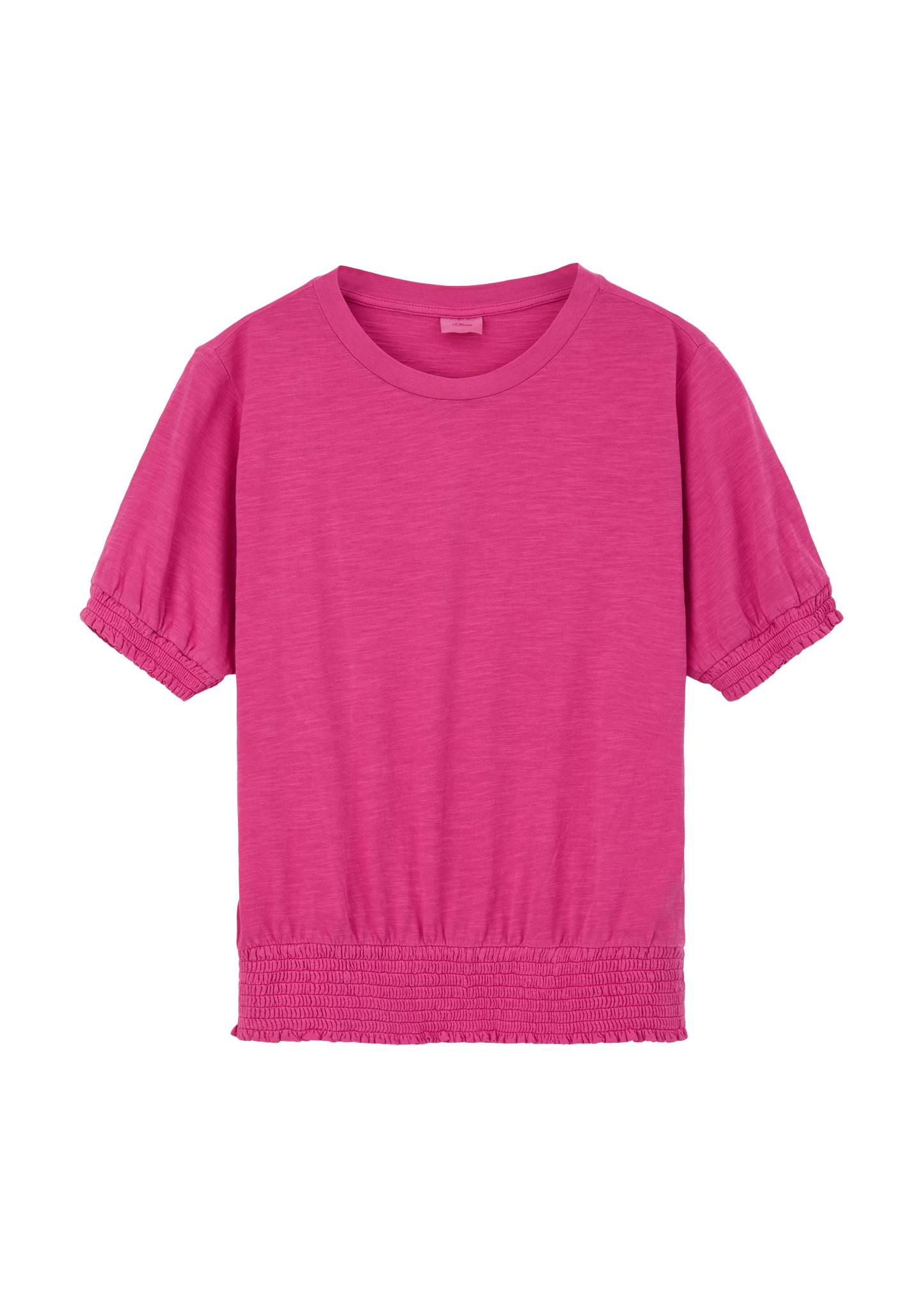 s.Oliver - T-Shirt mit Smok-Partien, Mädchen, Rosa