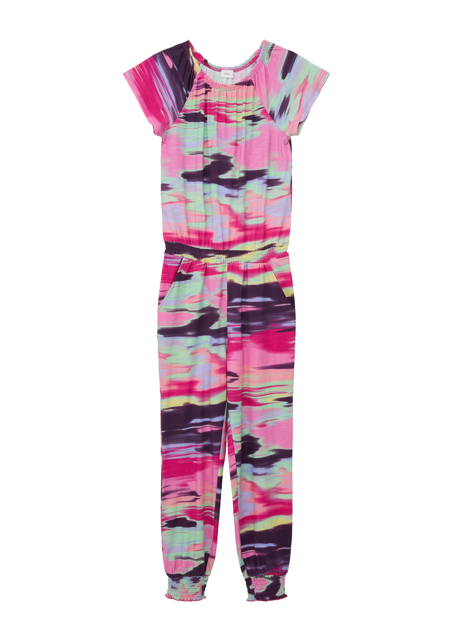 s.Oliver - Overall mit abstraktem Print, Mädchen, mehrfarbig|pink