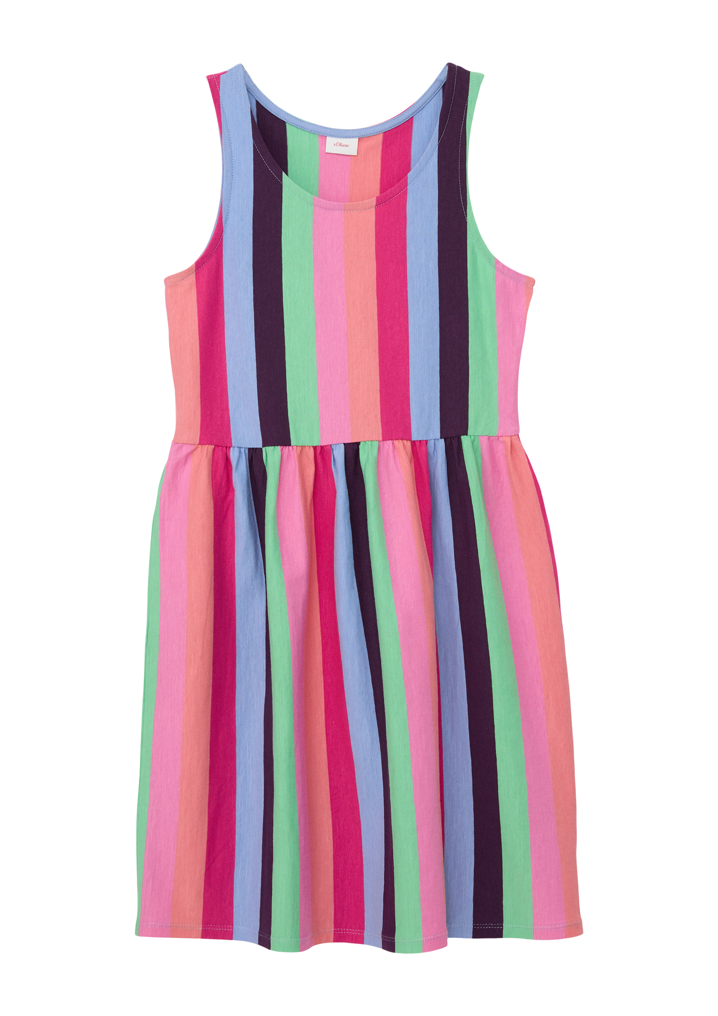 s.Oliver - Kleid mit Streifen, Mädchen, blau|grün|pink|schwarz